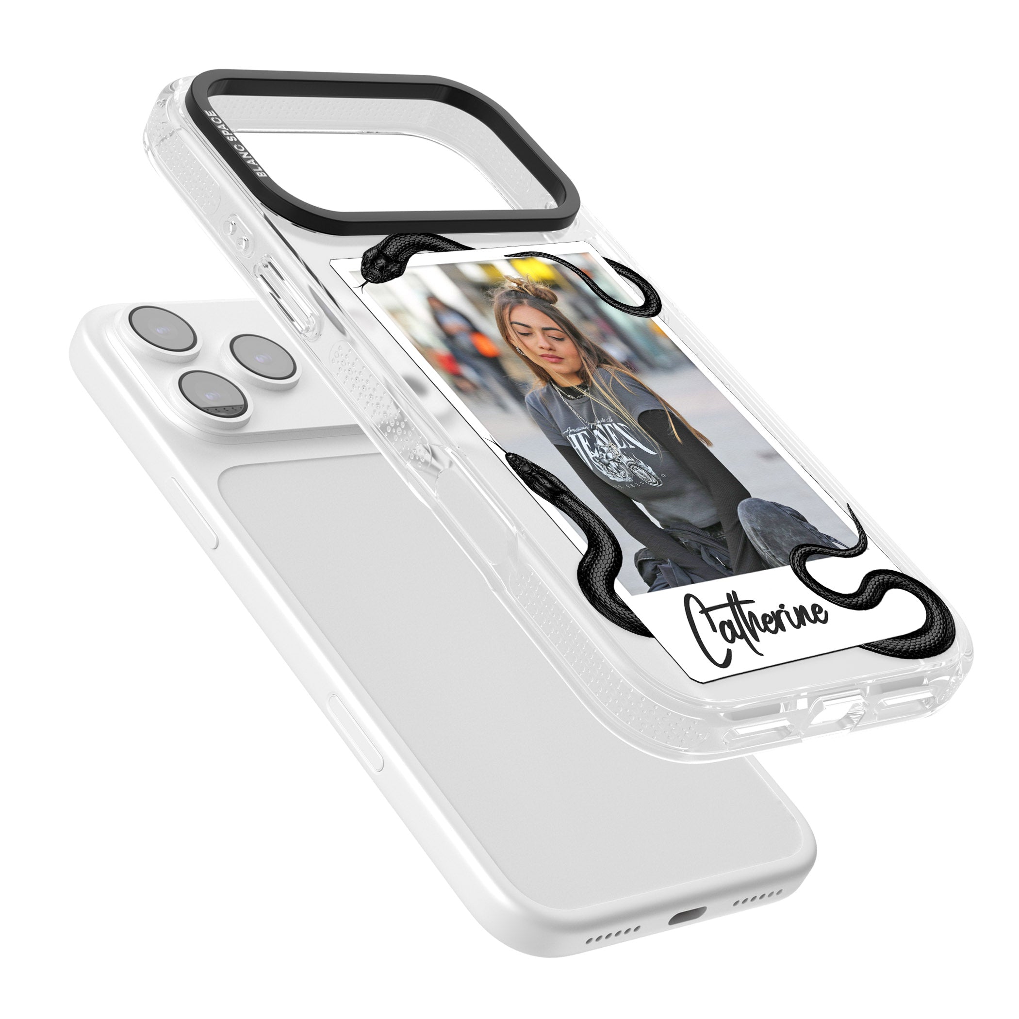 Personalised Snake Instant Photo iPhone 17 Pro Impact Air Clear Phone Case Colours