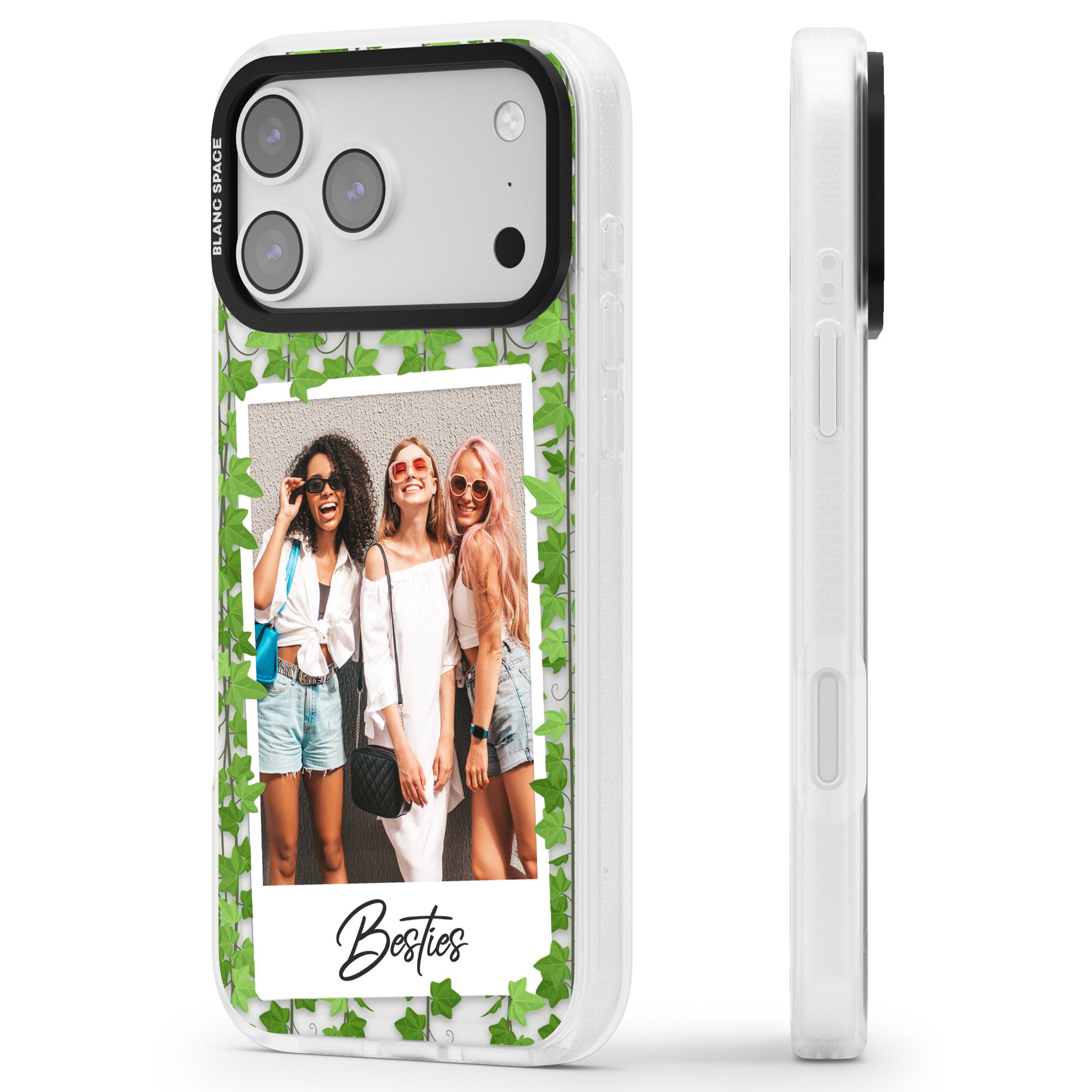 Personalised Ivy Vine Instant Photo iPhone 17 Pro Impact Air Clear Phone Case Side Profile