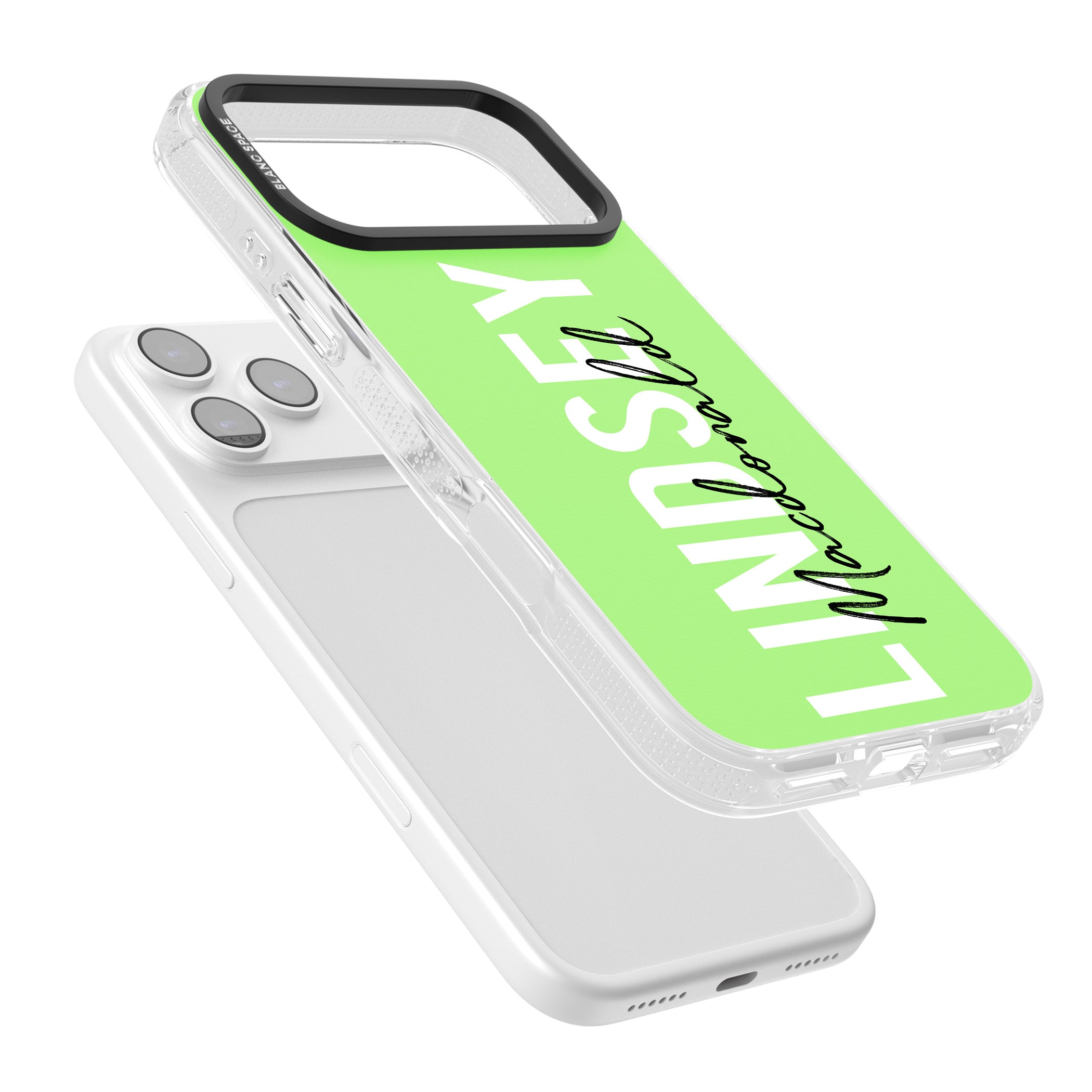 Personalised Bold Name: Lime iPhone 17 Pro Impact Air Clear Phone Case Colours