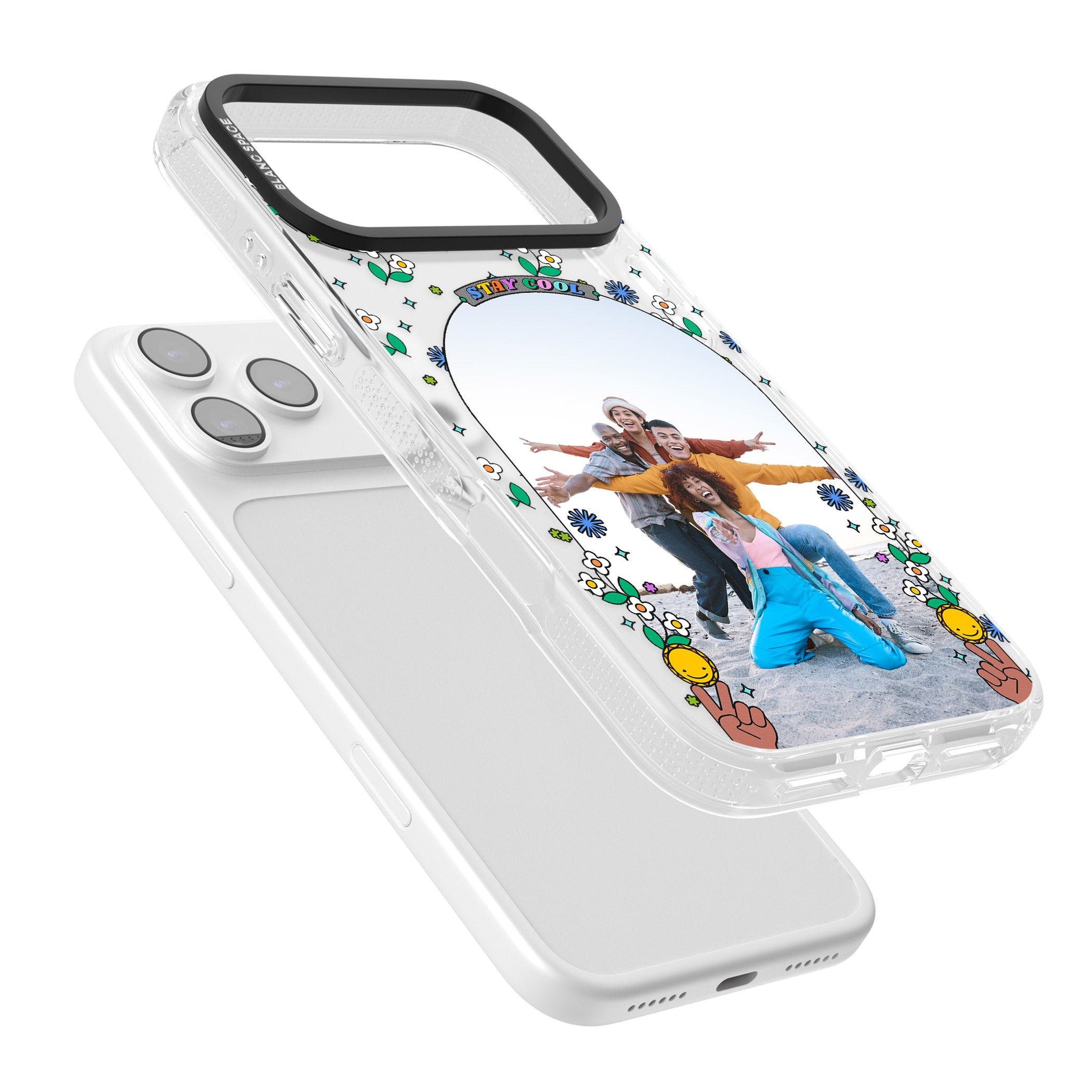 Personalised Summer Photo Frame iPhone 17 Pro Impact Air Clear Phone Case Colours