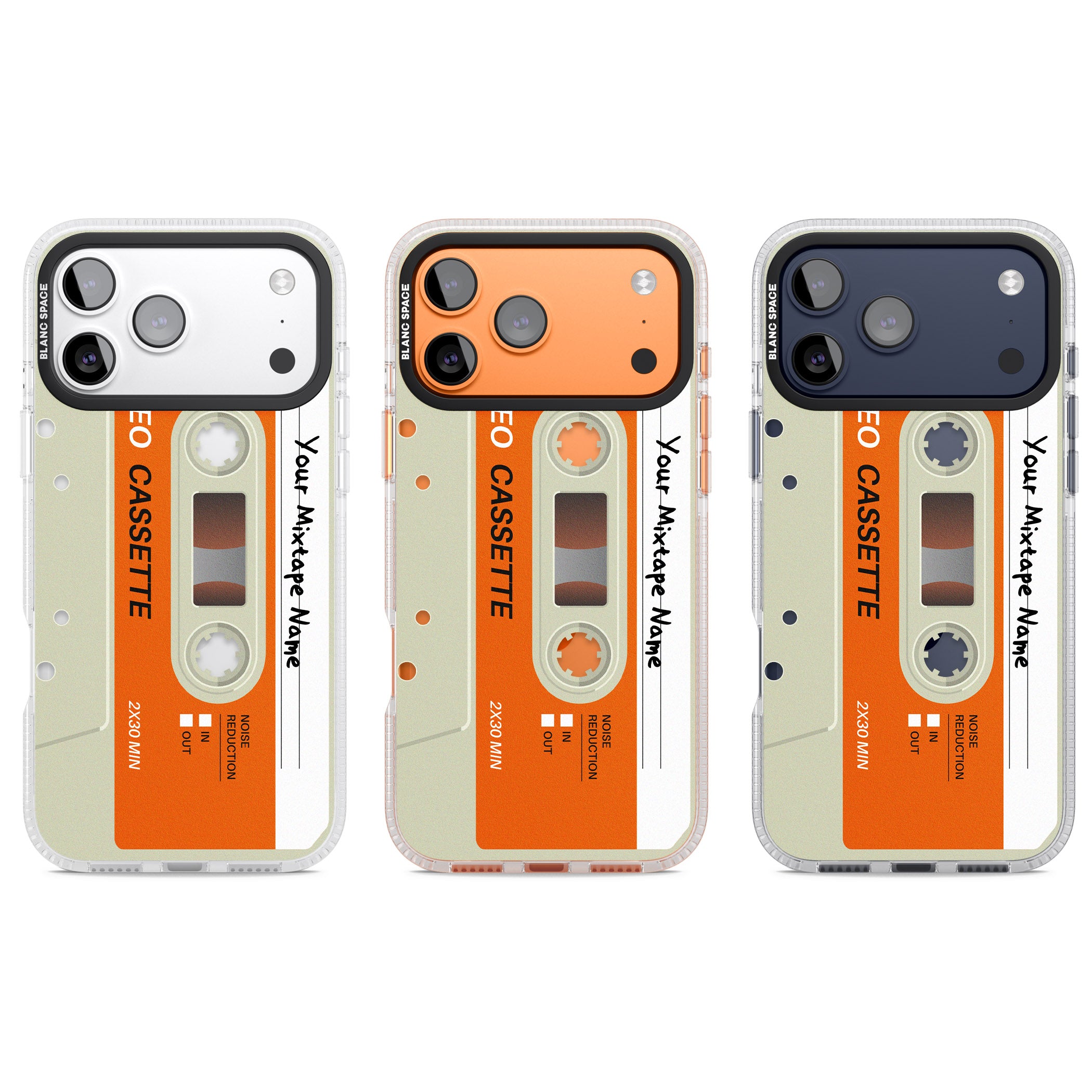 Personalised Retro Cassette Classic iPhone 17 Pro Impact Air Clear Phone Case APT Impact Protection