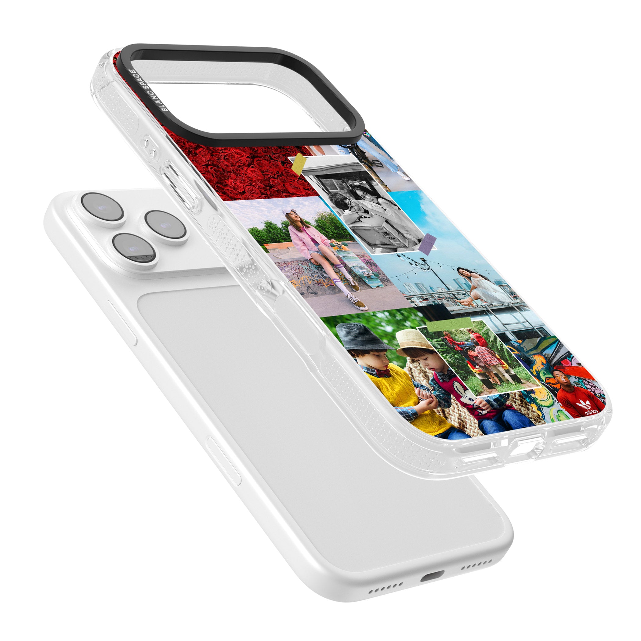 Personalised Photo Collage iPhone 17 Pro Impact Air Clear Phone Case Colours