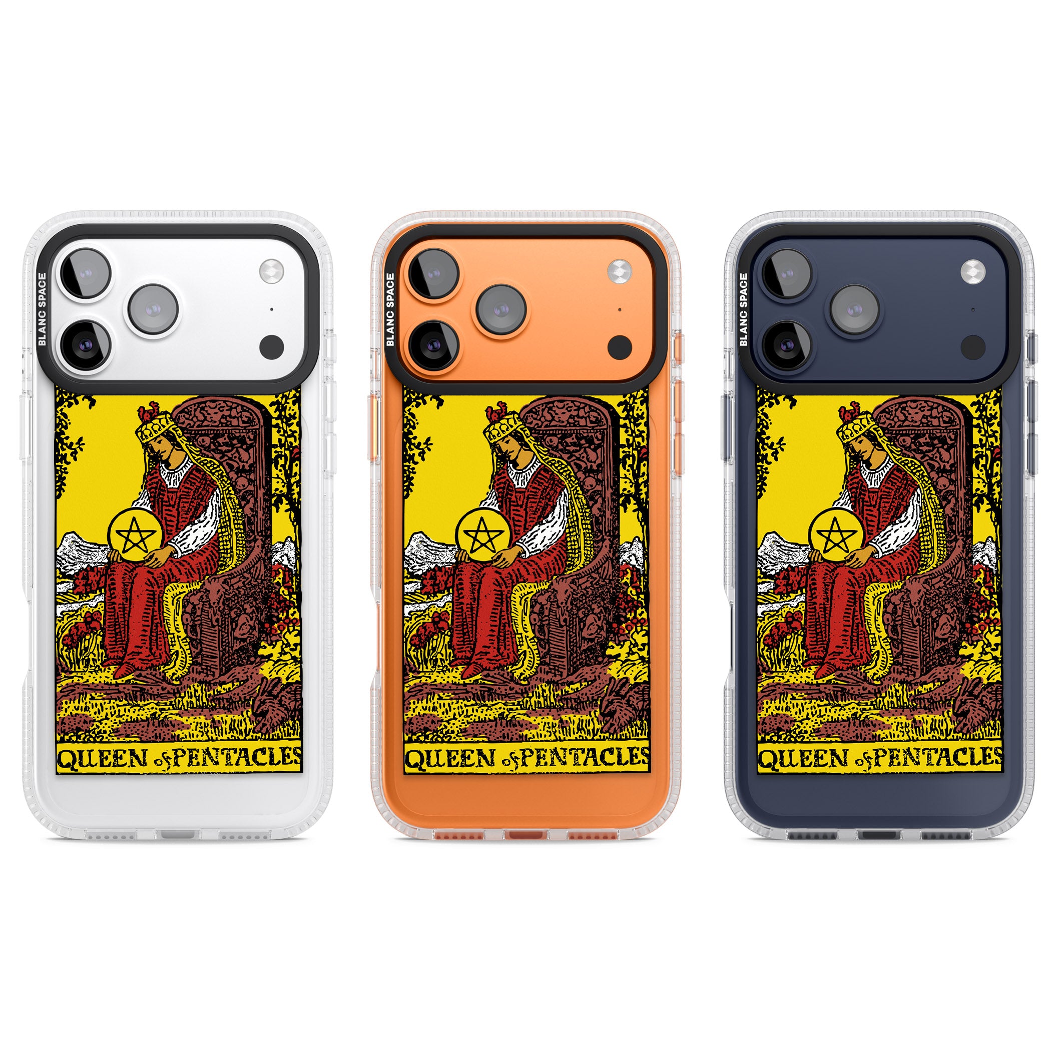 Personalised Queen Of Pentacles Tarot Card (Color) iPhone 17 Pro Impact Air Clear Phone Case APT Impact Protection