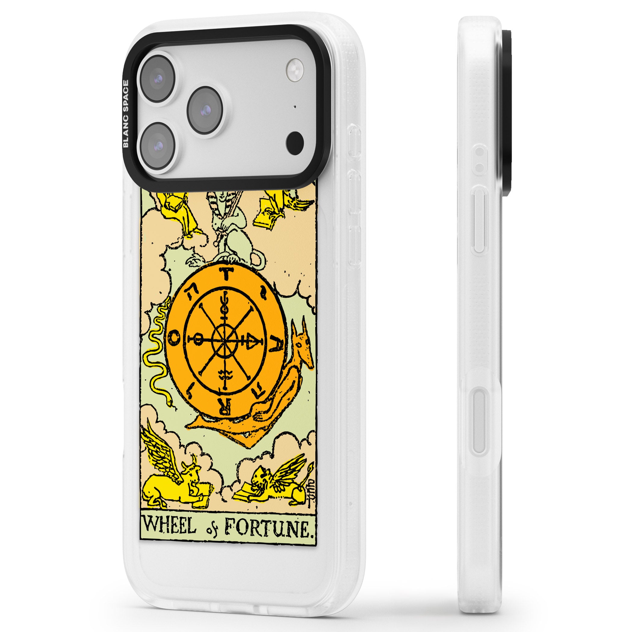 Personalised Wheel Of Fortune Tarot Card (Color) iPhone 17 Pro Impact Air Clear Phone Case Side Profile