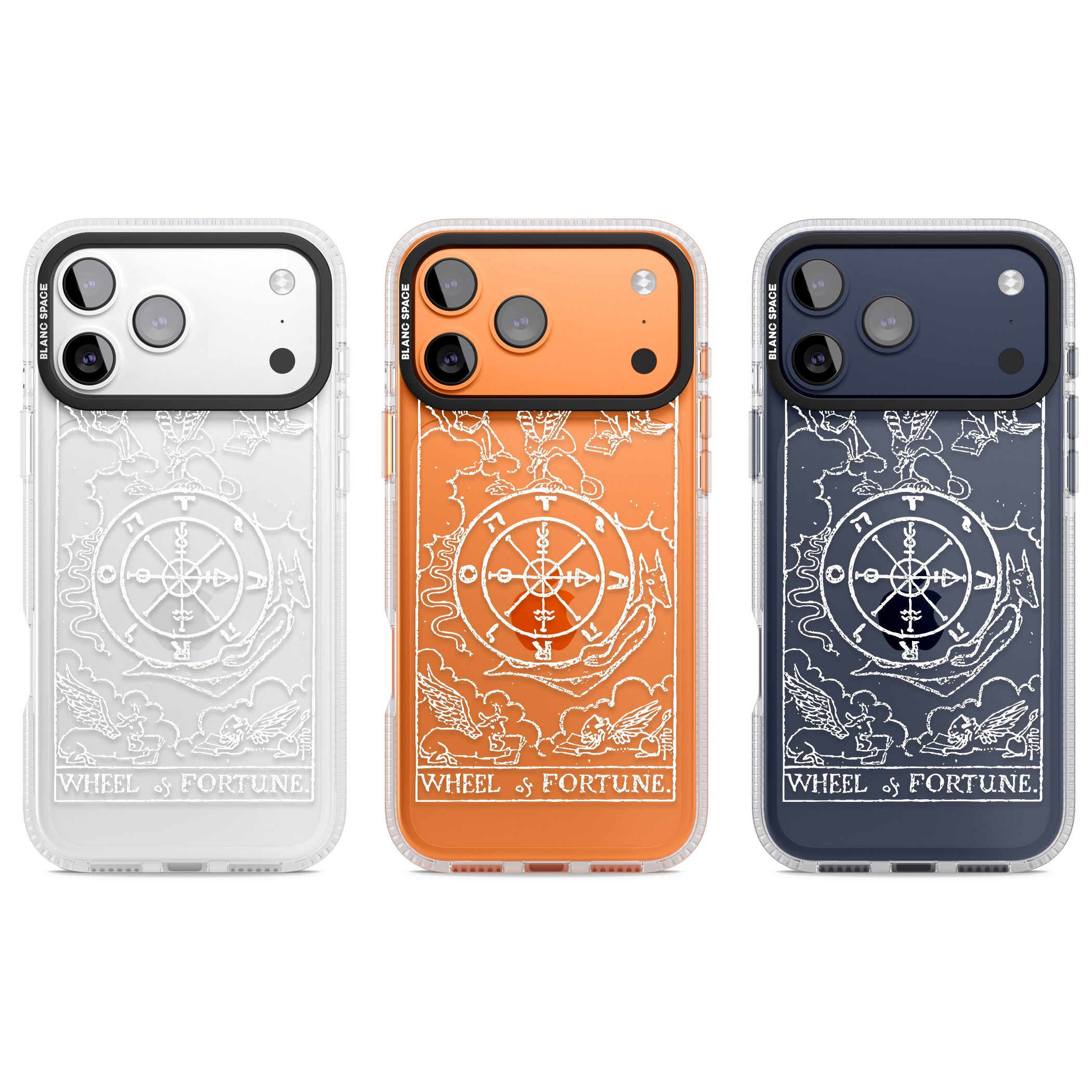 Personalised Wheel Of Fortune Tarot Card (White) iPhone 17 Pro Impact Air Clear Phone Case APT Impact Protection