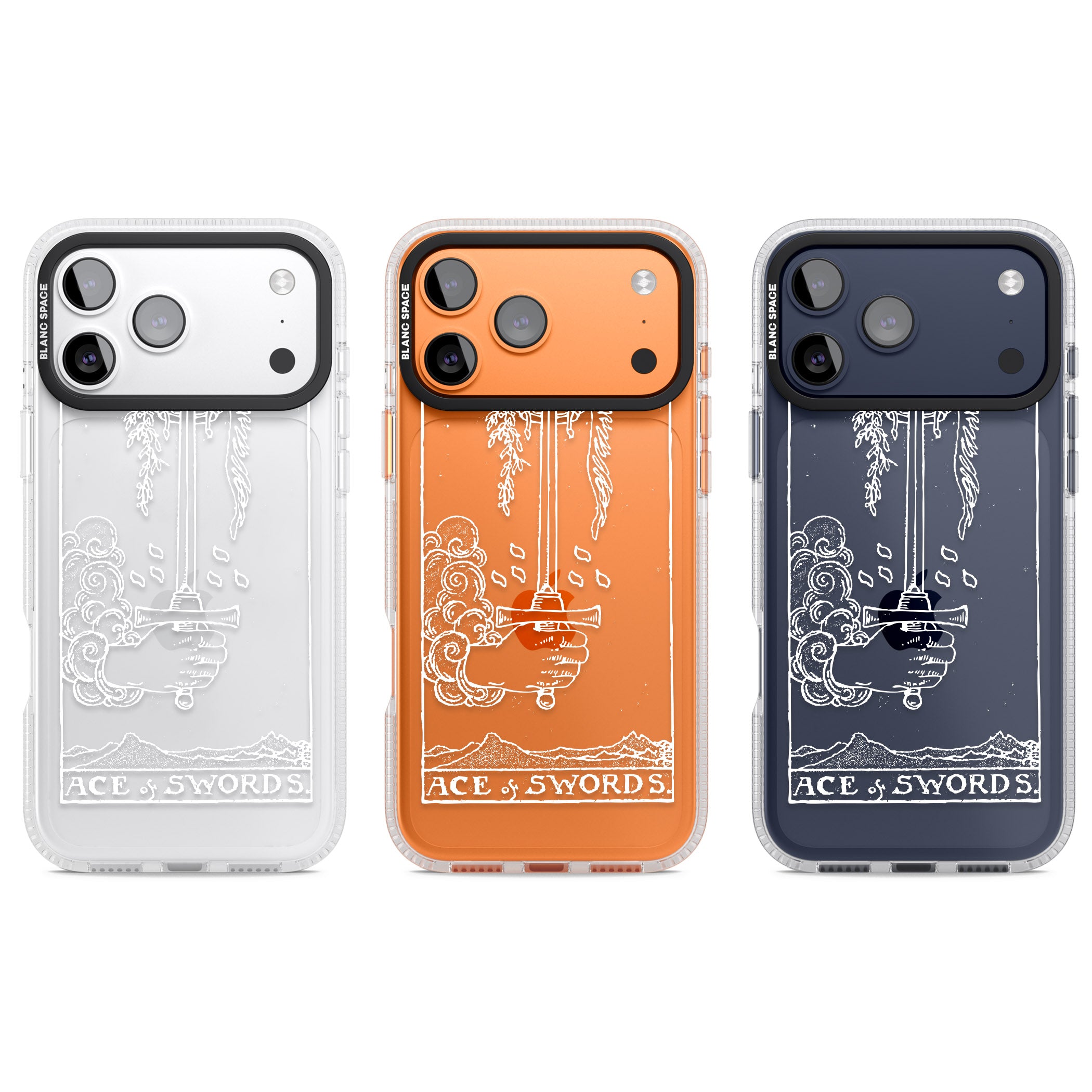 Personalised Ace Of Swords Tarot Card (White) iPhone 17 Pro Impact Air Clear Phone Case APT Impact Protection