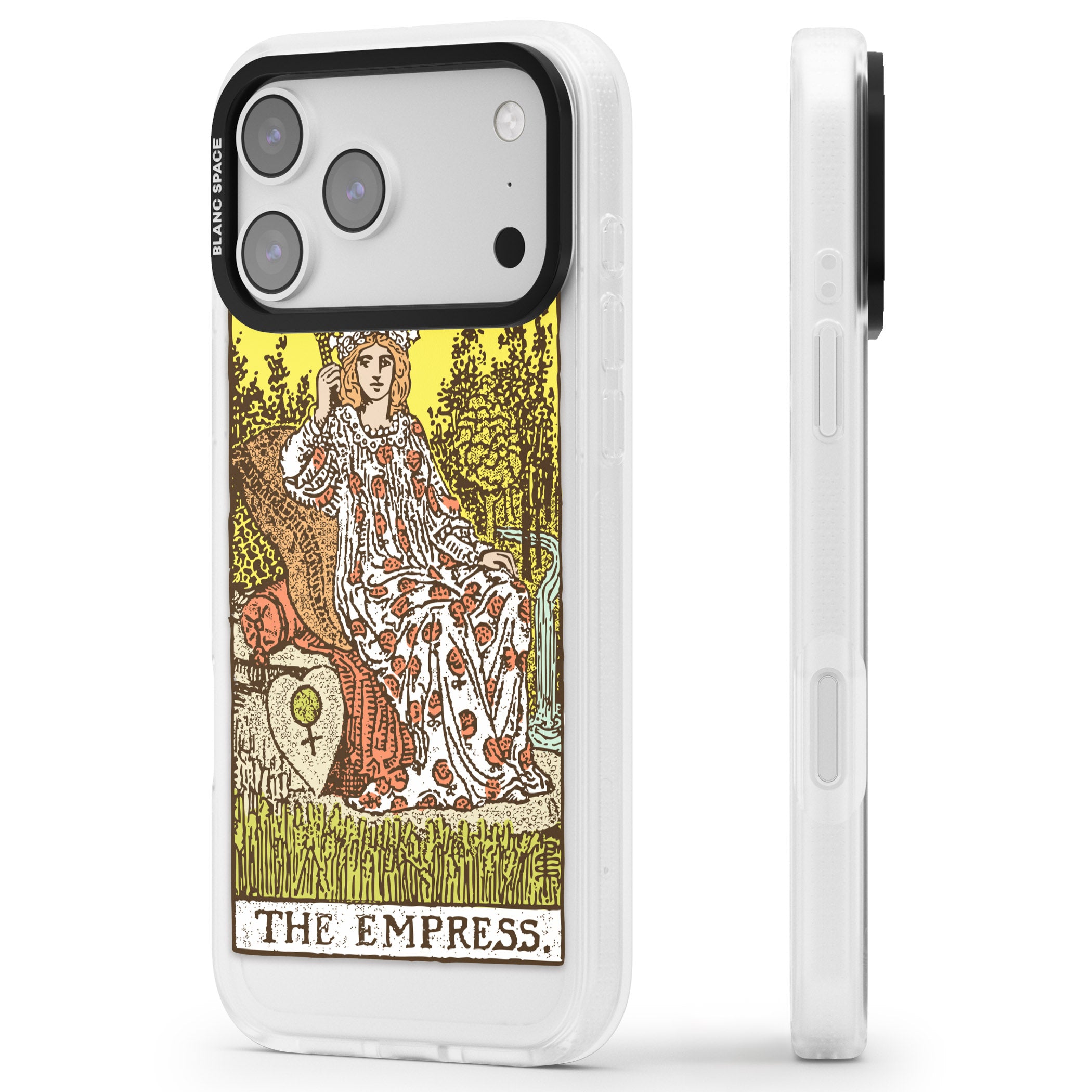 Personalised The Empress Tarot Card (Color) iPhone 17 Pro Impact Air Clear Phone Case Side Profile