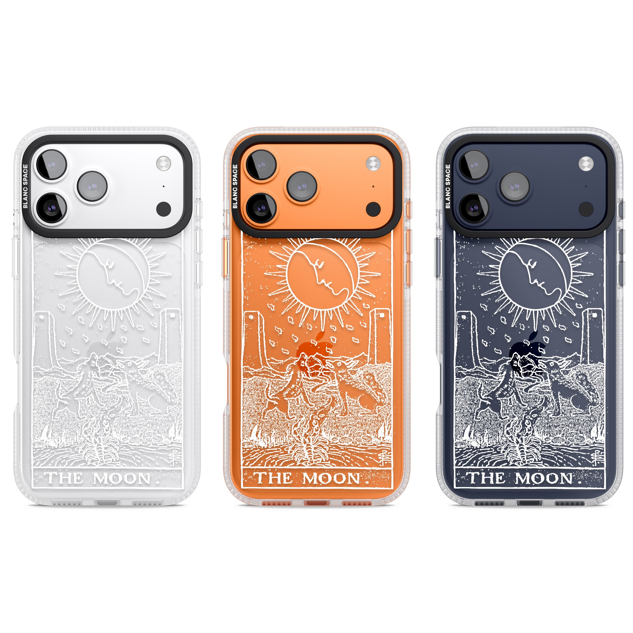 Personalised The Moon Tarot Card (White) iPhone 17 Pro Impact Air Clear Phone Case APT Impact Protection