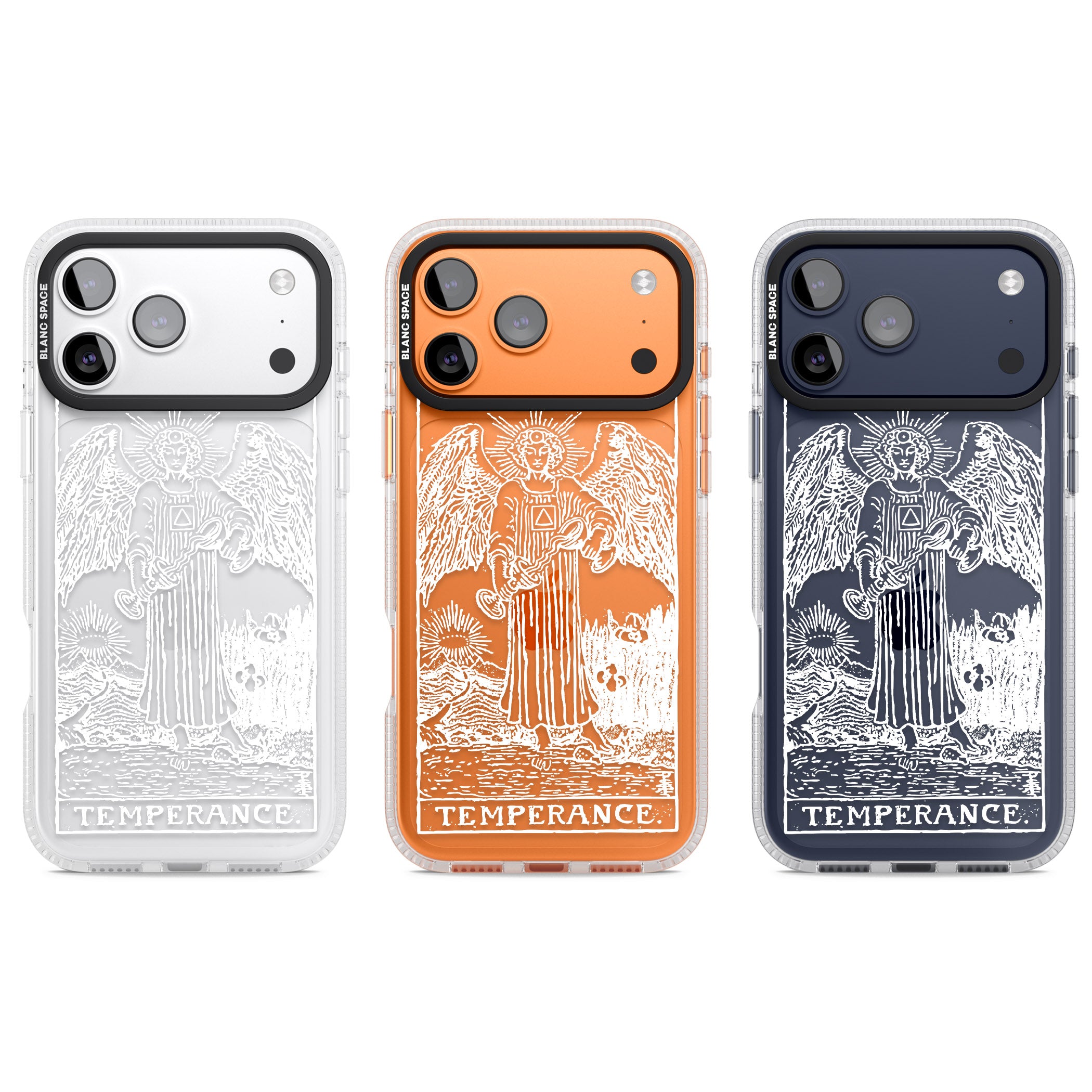 Personalised Temperance Tarot Card (White) iPhone 17 Pro Impact Air Clear Phone Case APT Impact Protection