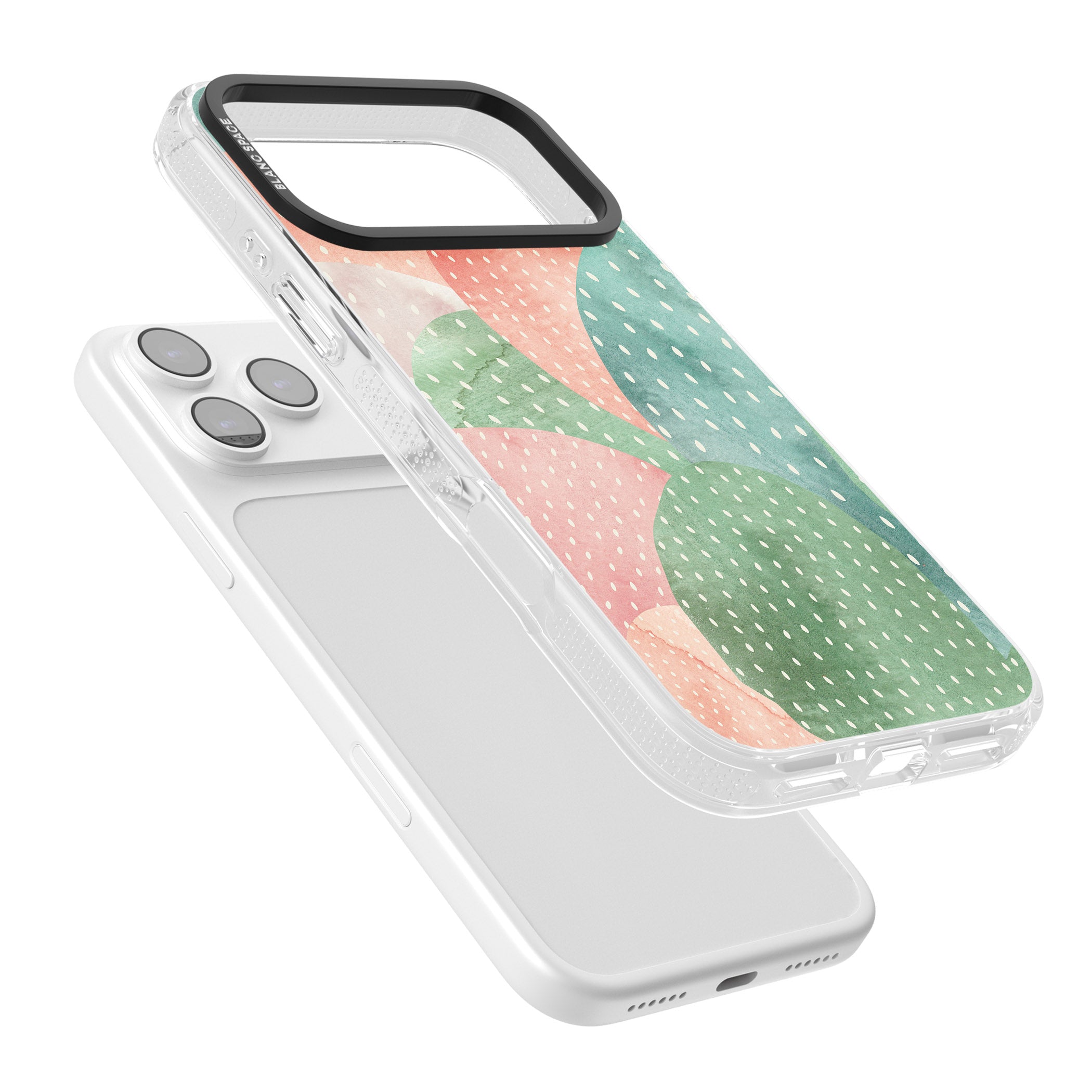 Pastel Cacti Pattern iPhone 17 Pro Impact Air Clear Phone Case Colours