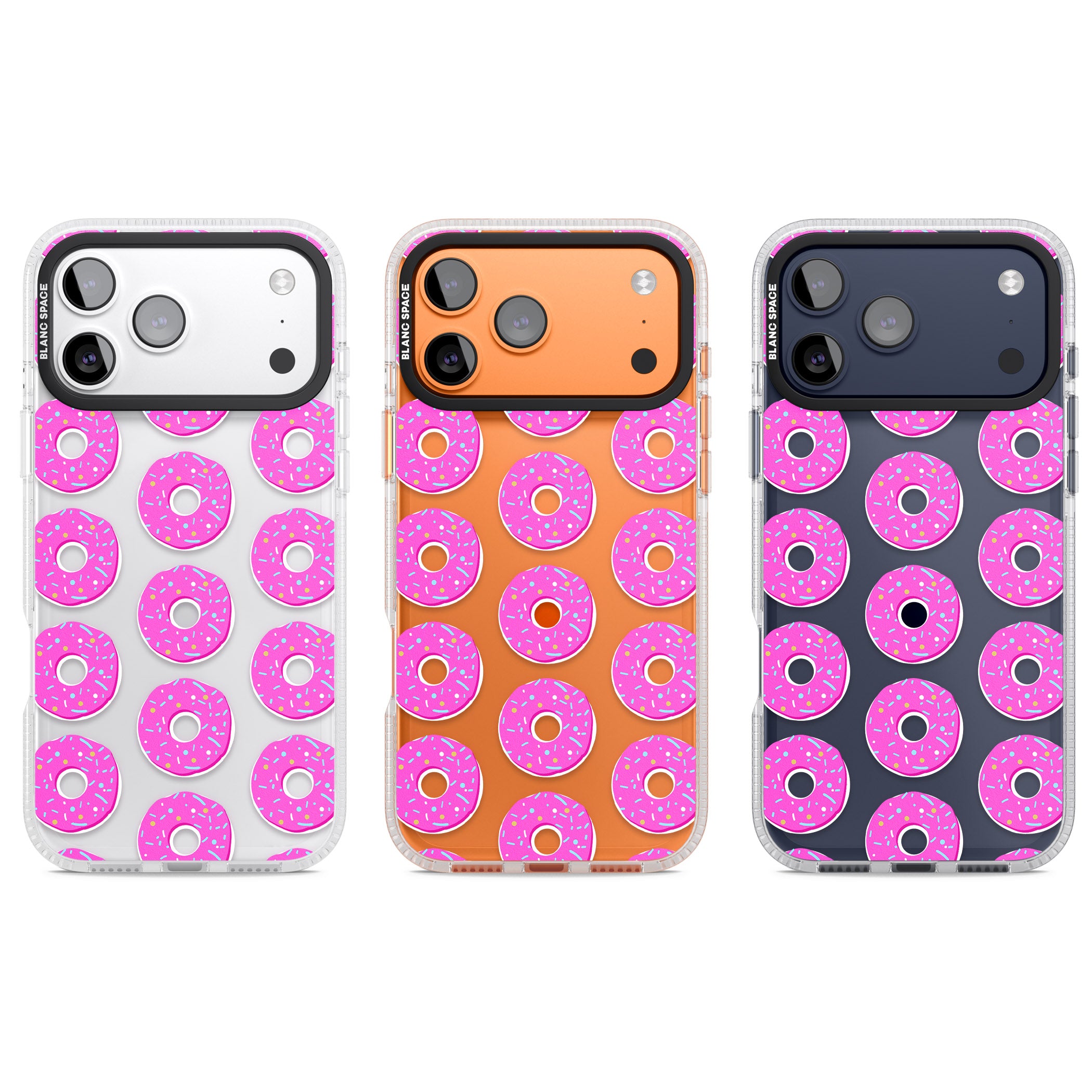 Pink Donut Pattern iPhone 17 Pro Impact Air Clear Phone Case APT Impact Protection