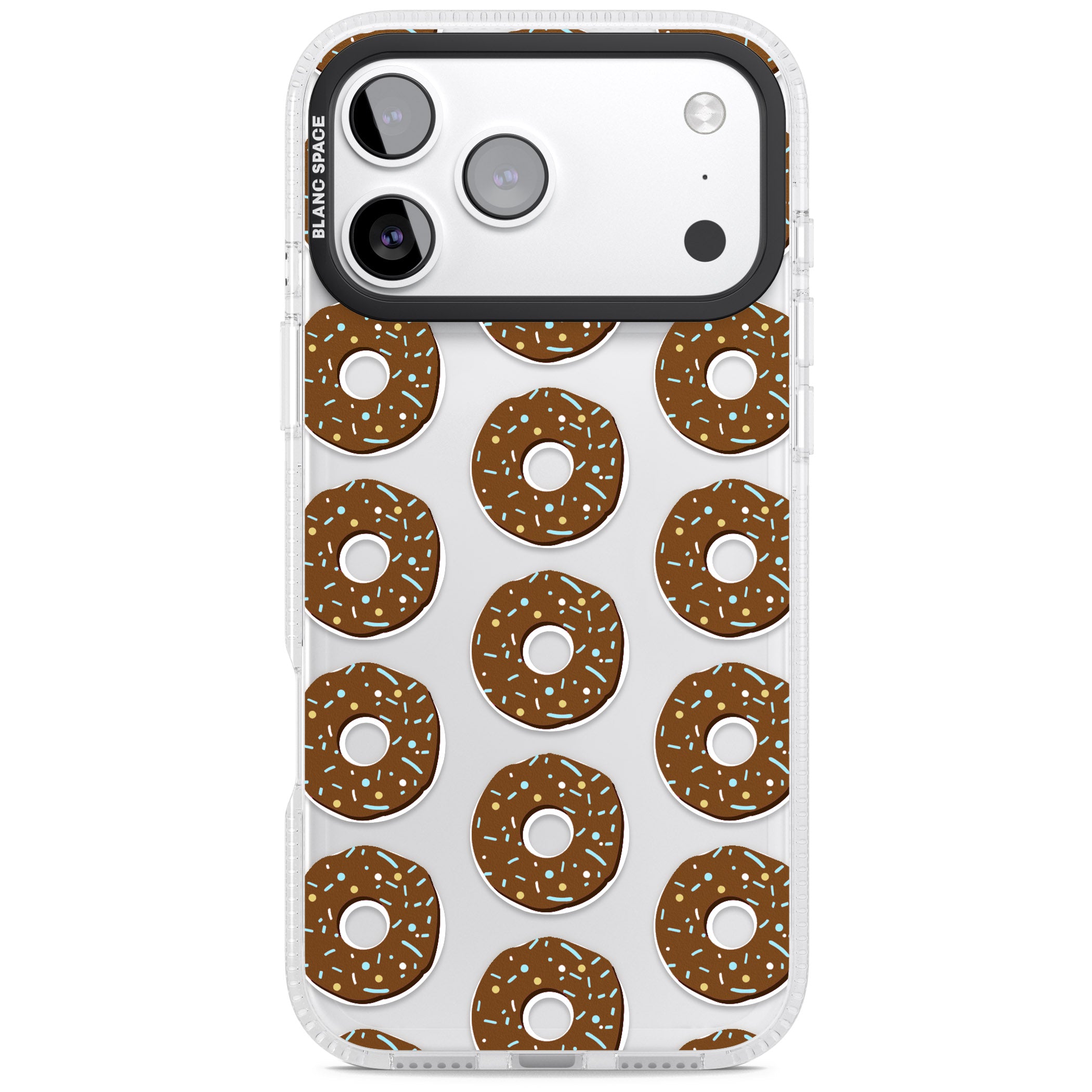 Chocolate Donut Pattern iPhone 17 Pro Impact Air Clear Phone Case