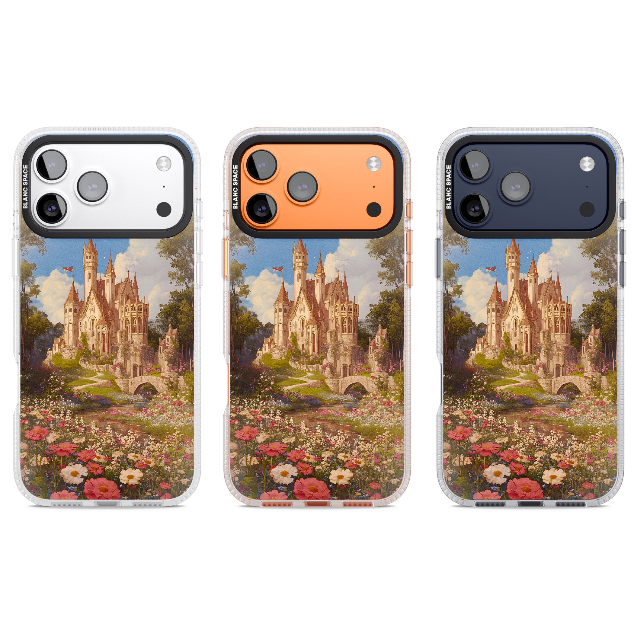Castle Flower Fields iPhone 17 Pro Impact Air Clear Phone Case APT Impact Protection