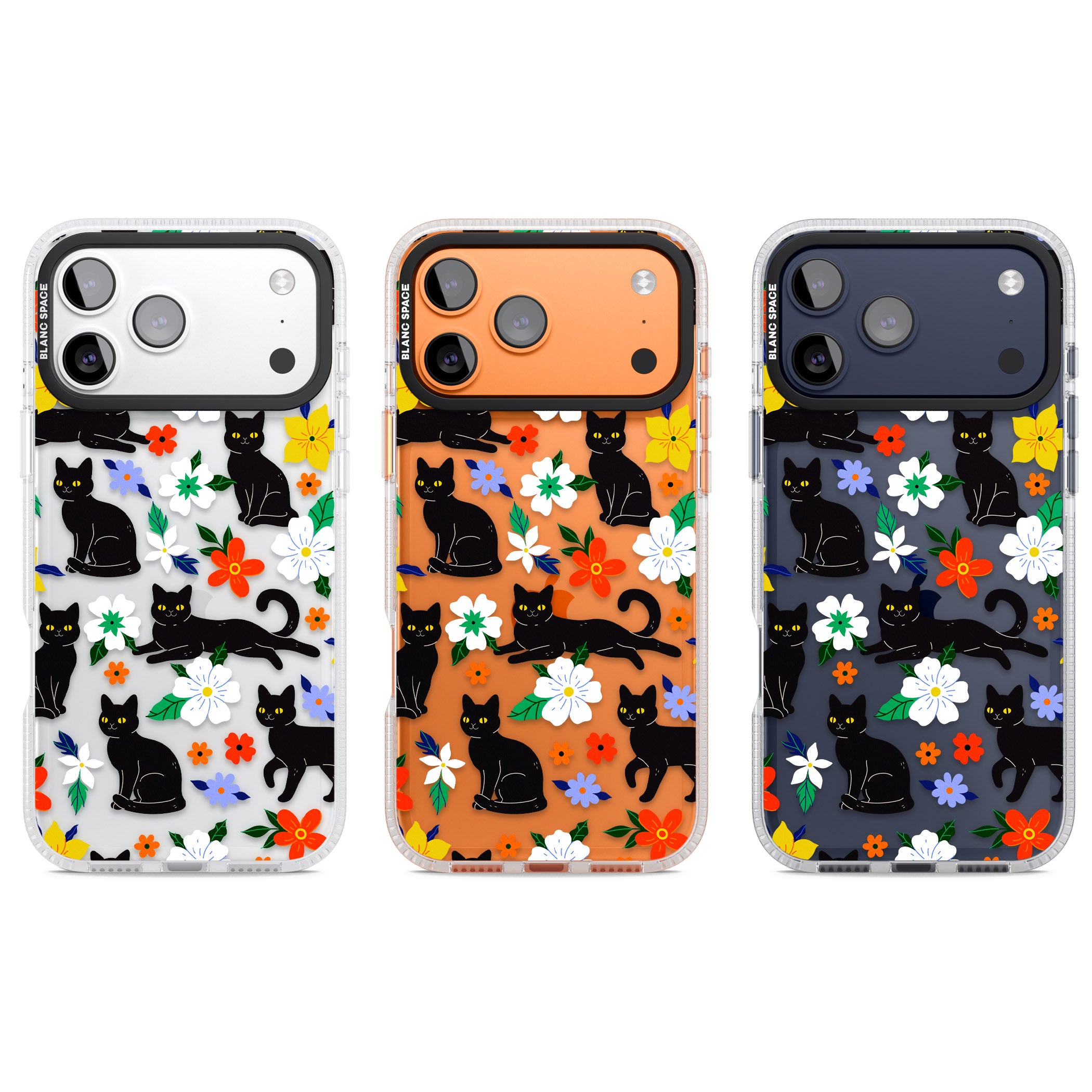 Cats Flowers iPhone 17 Pro Impact Air Clear Phone Case APT Impact Protection
