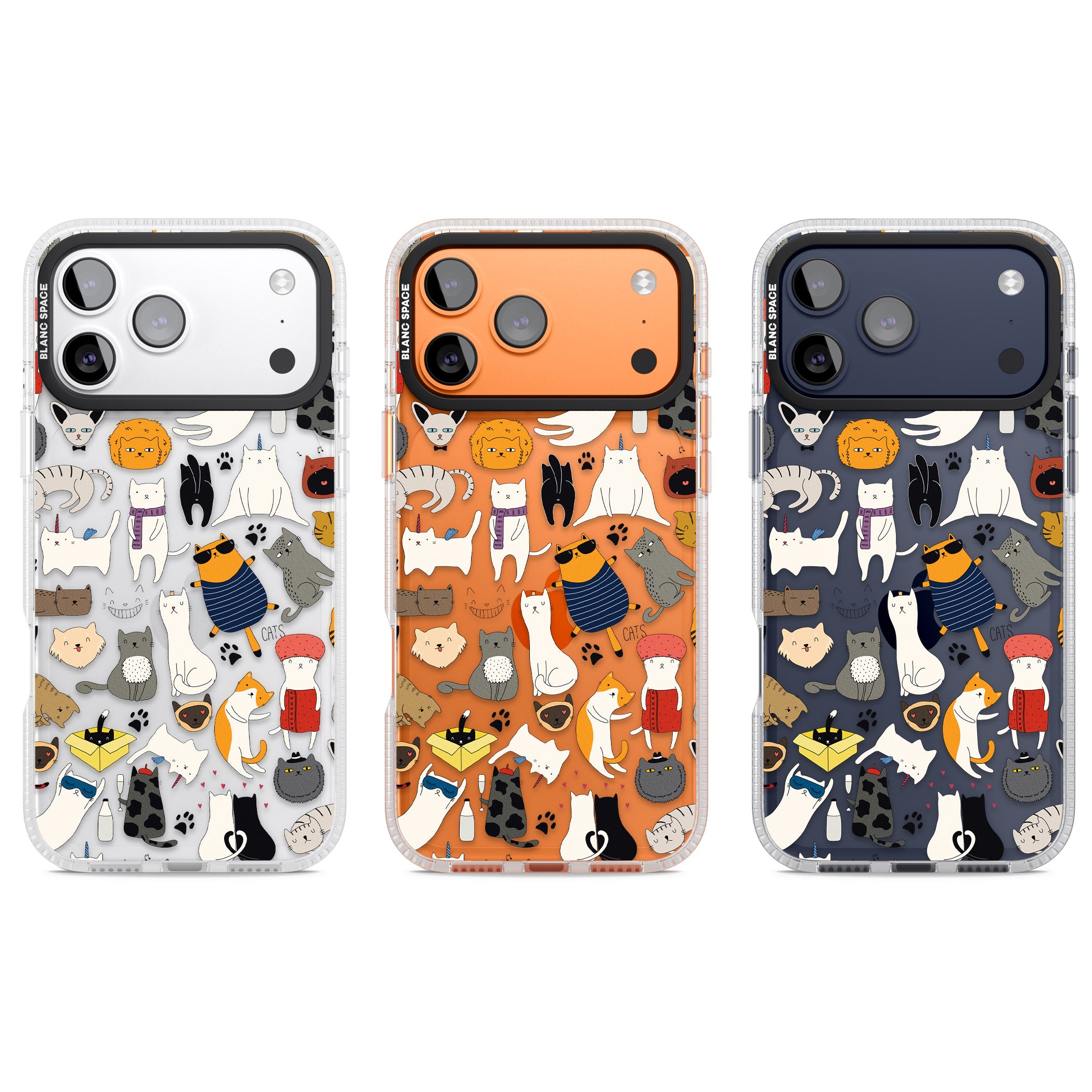 Cartoon Cat Collage iPhone 17 Pro Impact Air Clear Phone Case APT Impact Protection