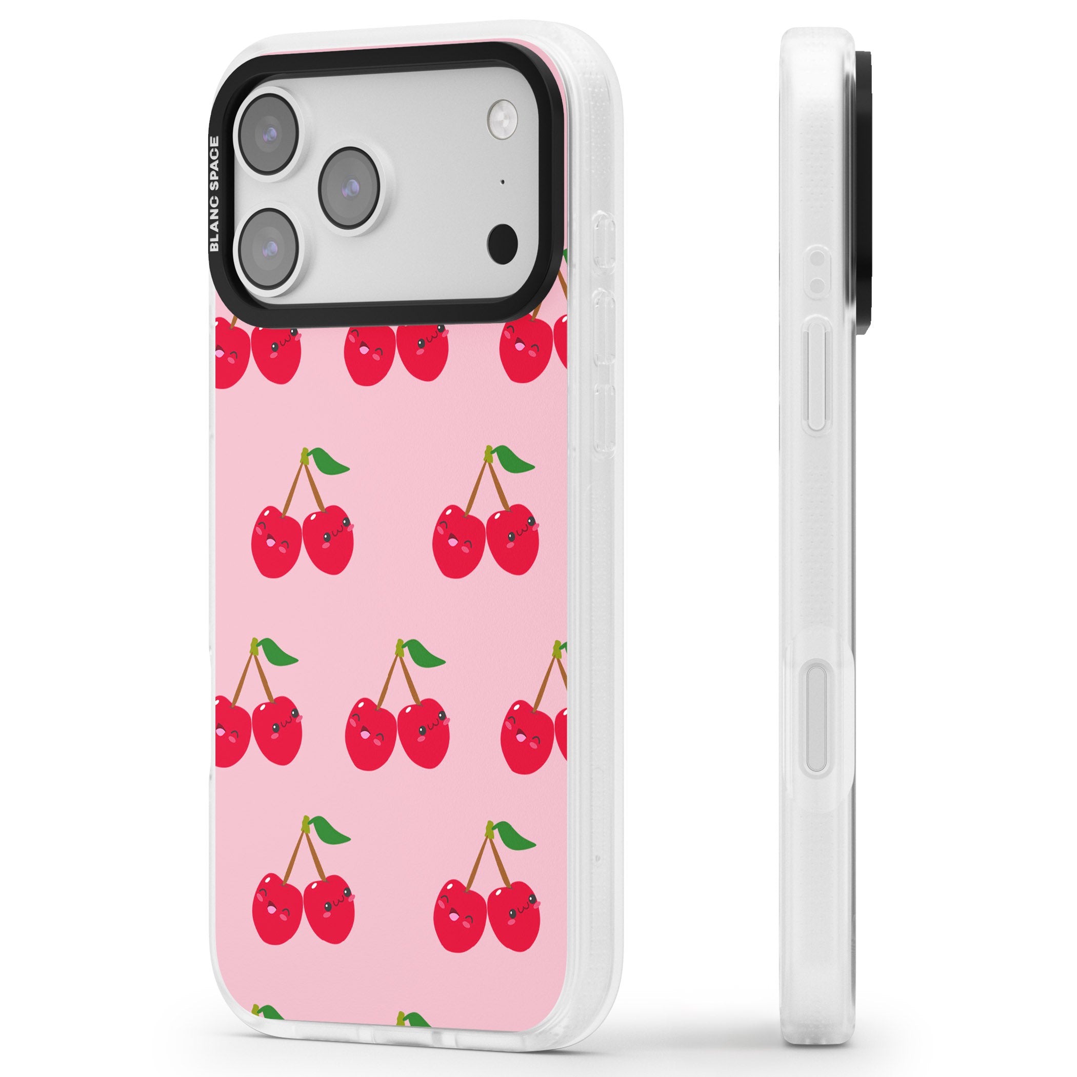 Cheeky Cherry iPhone 17 Pro Impact Air Clear Phone Case Side Profile