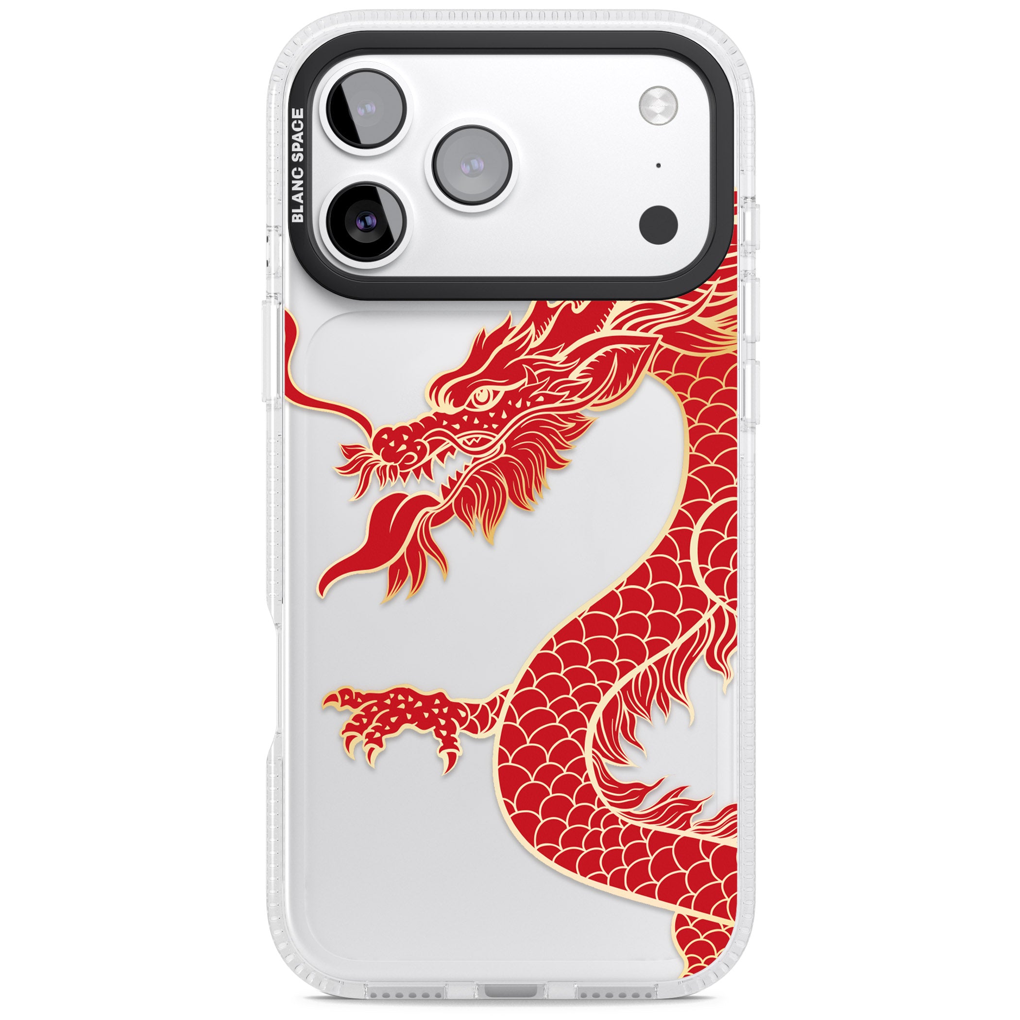 Large Red Dragon iPhone 17 Pro Impact Air Clear Phone Case