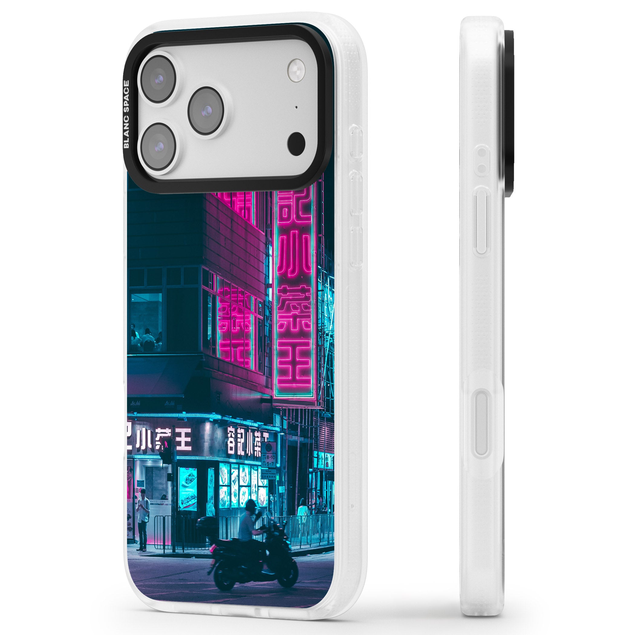 Neon City Ride iPhone 17 Pro Impact Air Clear Phone Case Side Profile