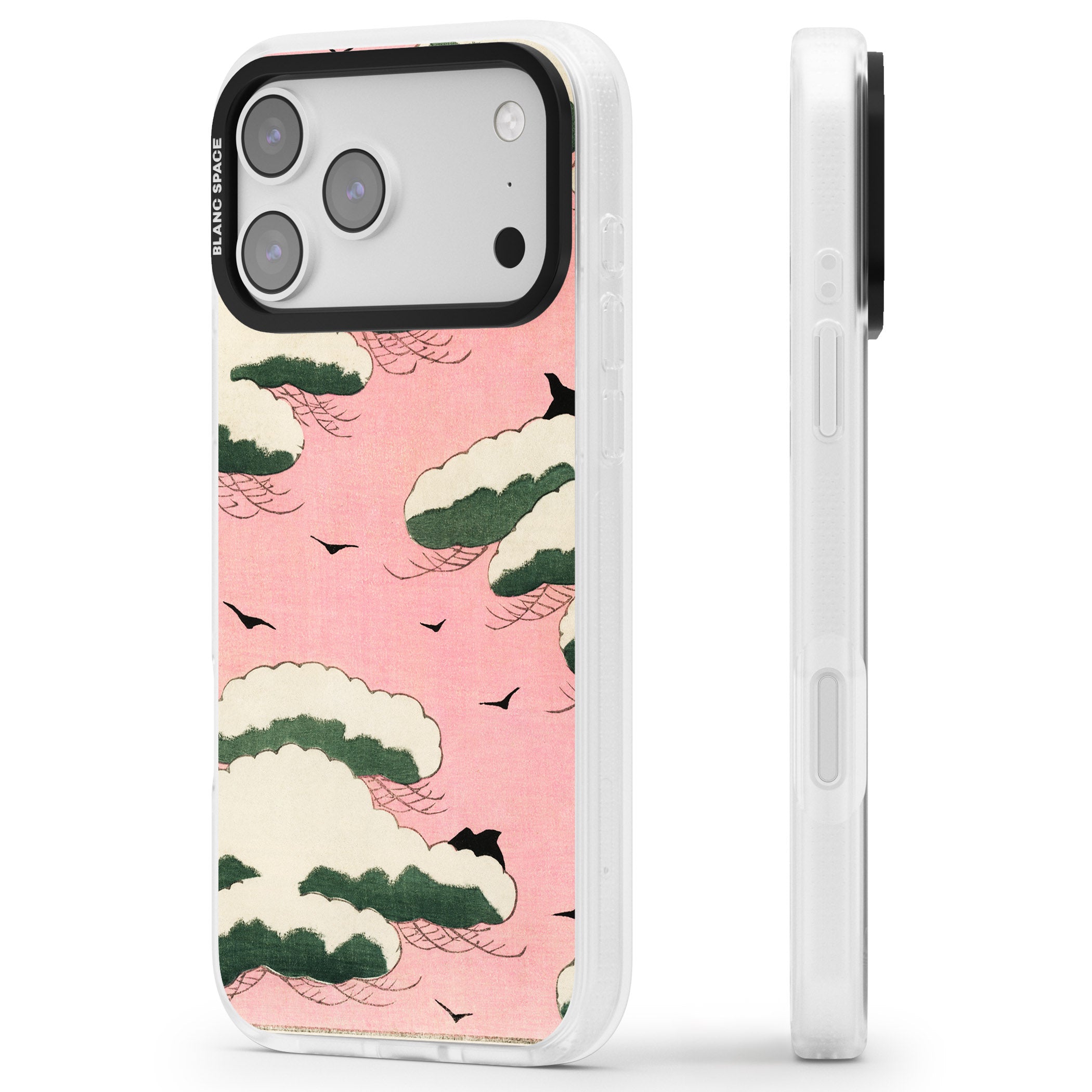 Japanese Pink Sky iPhone 17 Pro Impact Air Clear Phone Case Side Profile