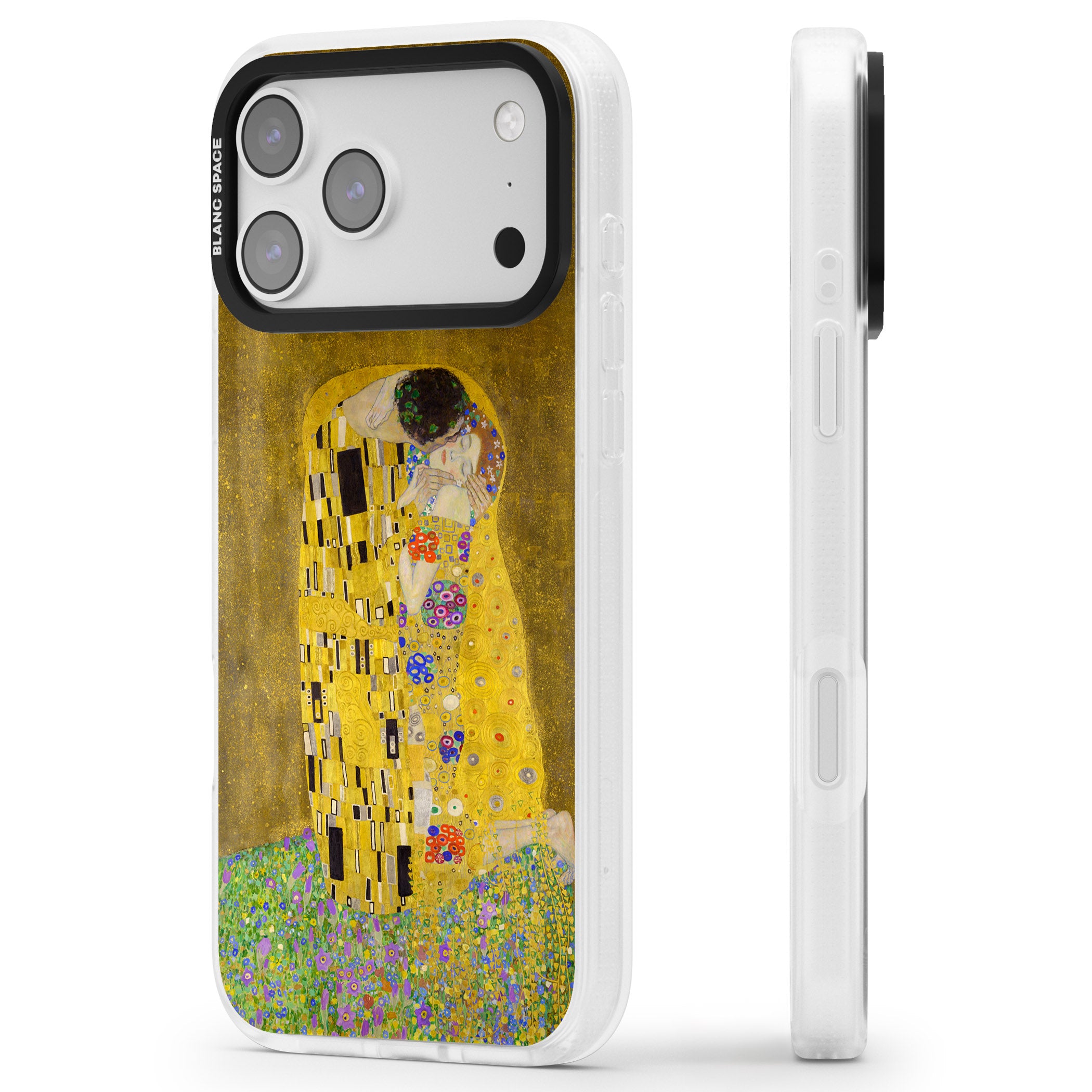 The Kiss iPhone 17 Pro Impact Air Clear Phone Case Side Profile