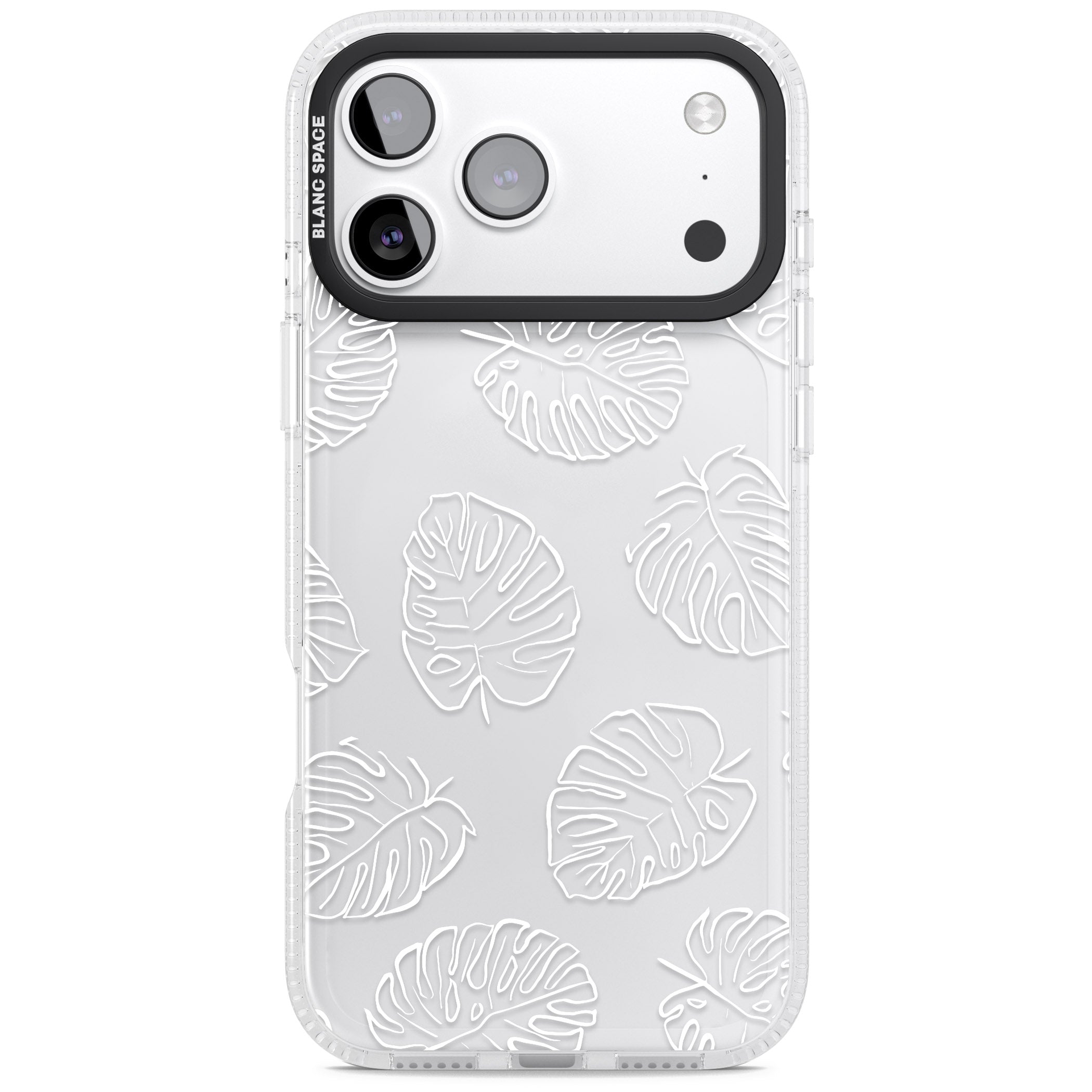 Monstera Outline iPhone 17 Pro Impact Air Clear Phone Case