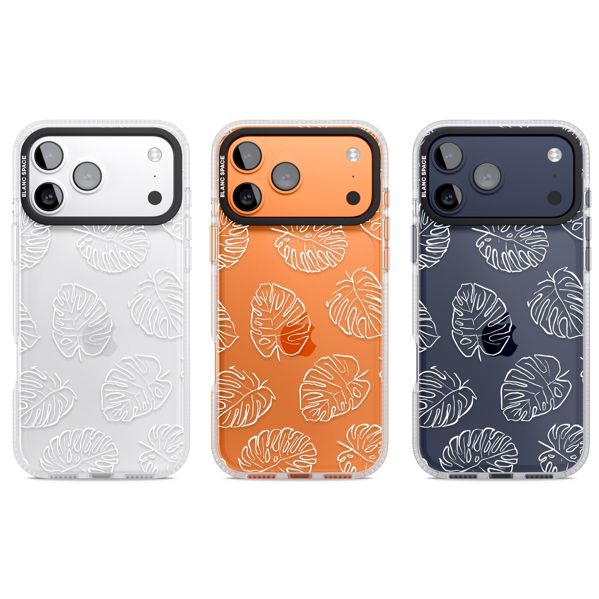 Monstera Outline iPhone 17 Pro Impact Air Clear Phone Case APT Impact Protection
