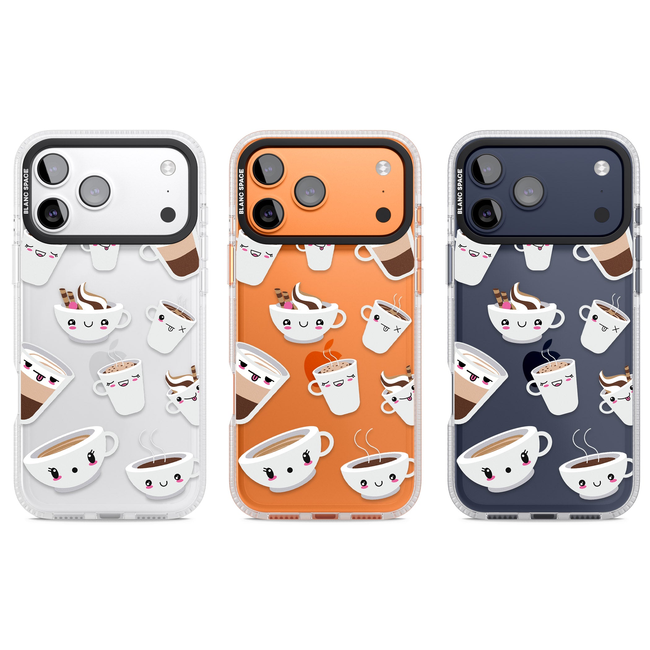 Coffee Faces iPhone 17 Pro Impact Air Clear Phone Case APT Impact Protection