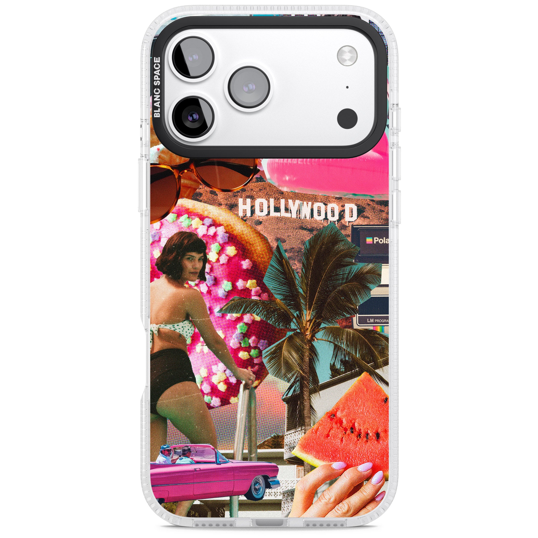 Hollywood Retro Collage iPhone 17 Pro Impact Air Clear Phone Case