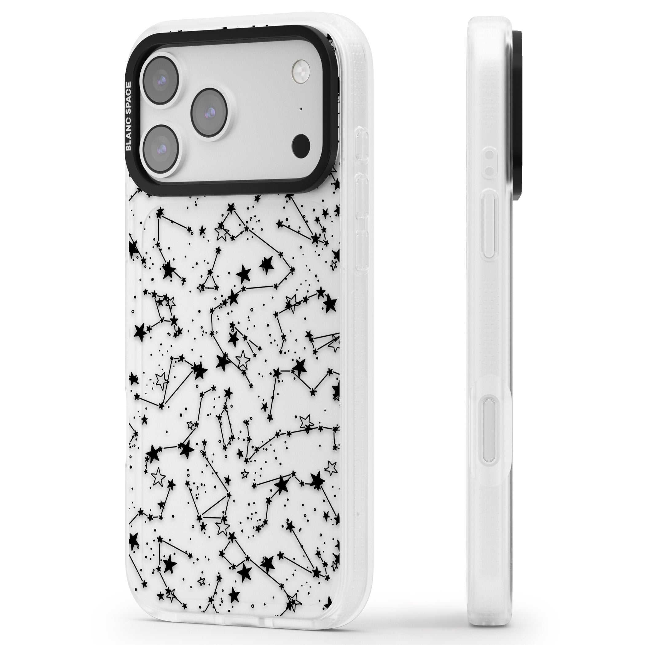 Midnight Constellations iPhone 17 Pro Impact Air Clear Phone Case Side Profile