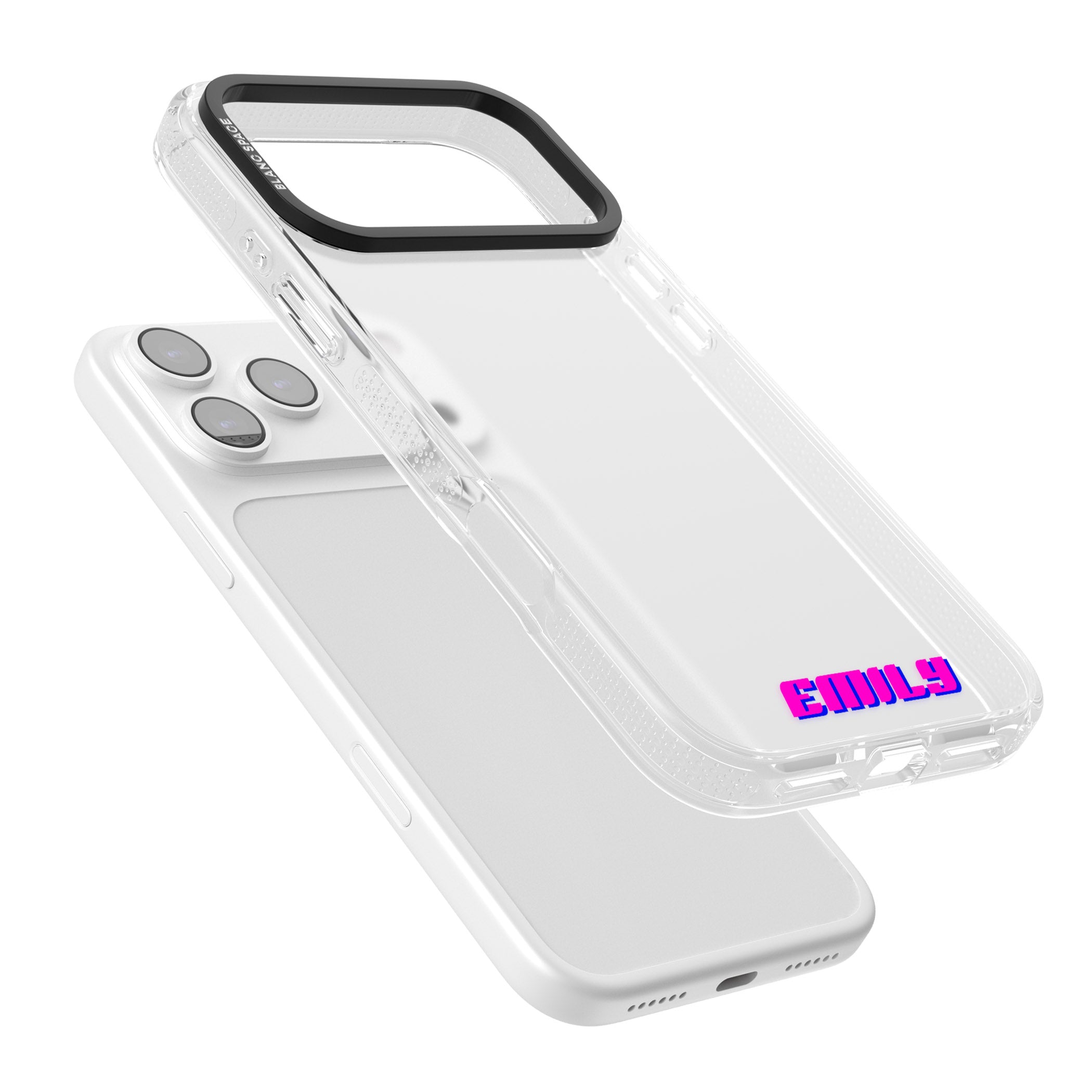 Personalised Cool Bottom Name iPhone 17 Pro Impact Air Clear Phone Case Colours