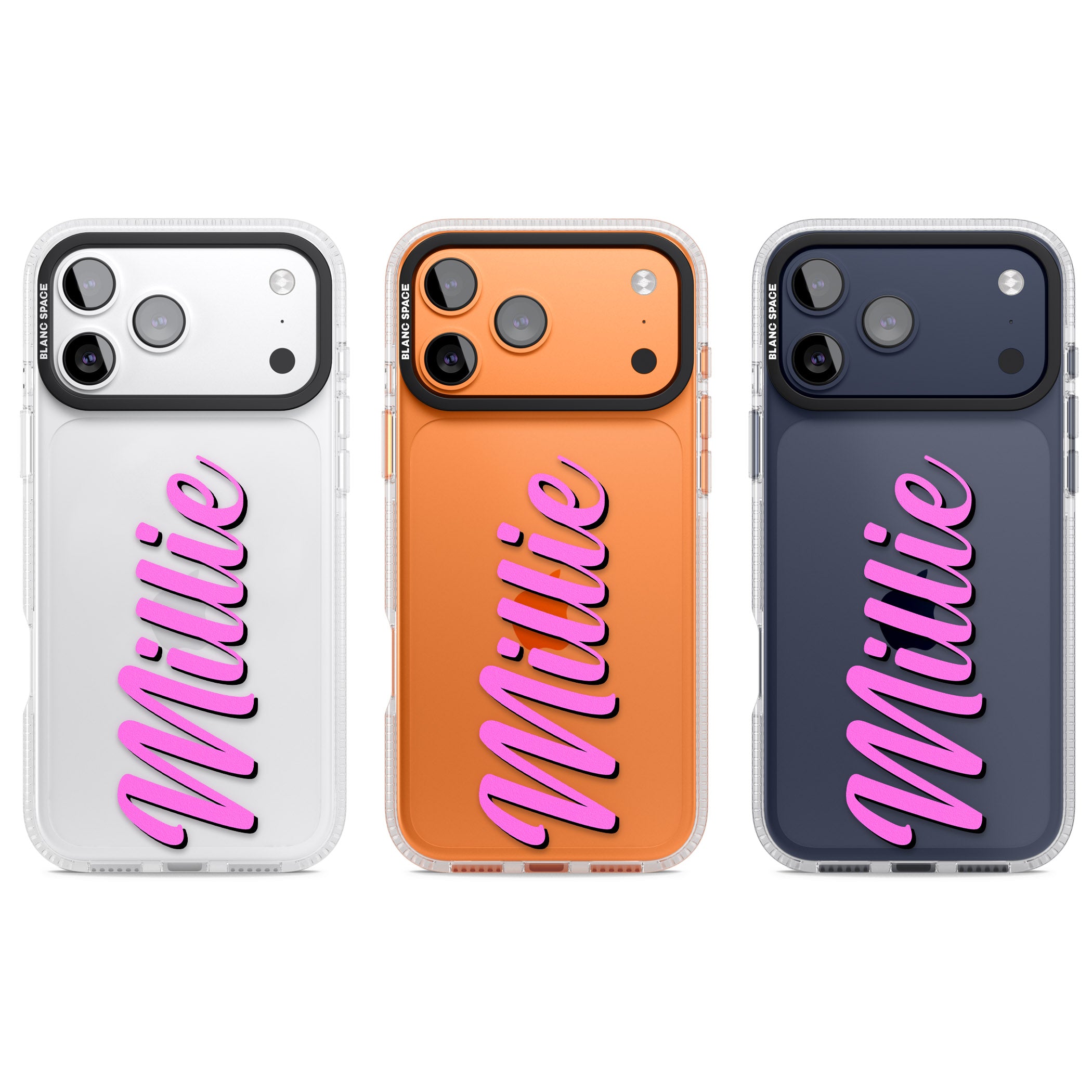 Personalised Cute Vertical Name iPhone 17 Pro Impact Air Clear Phone Case APT Impact Protection