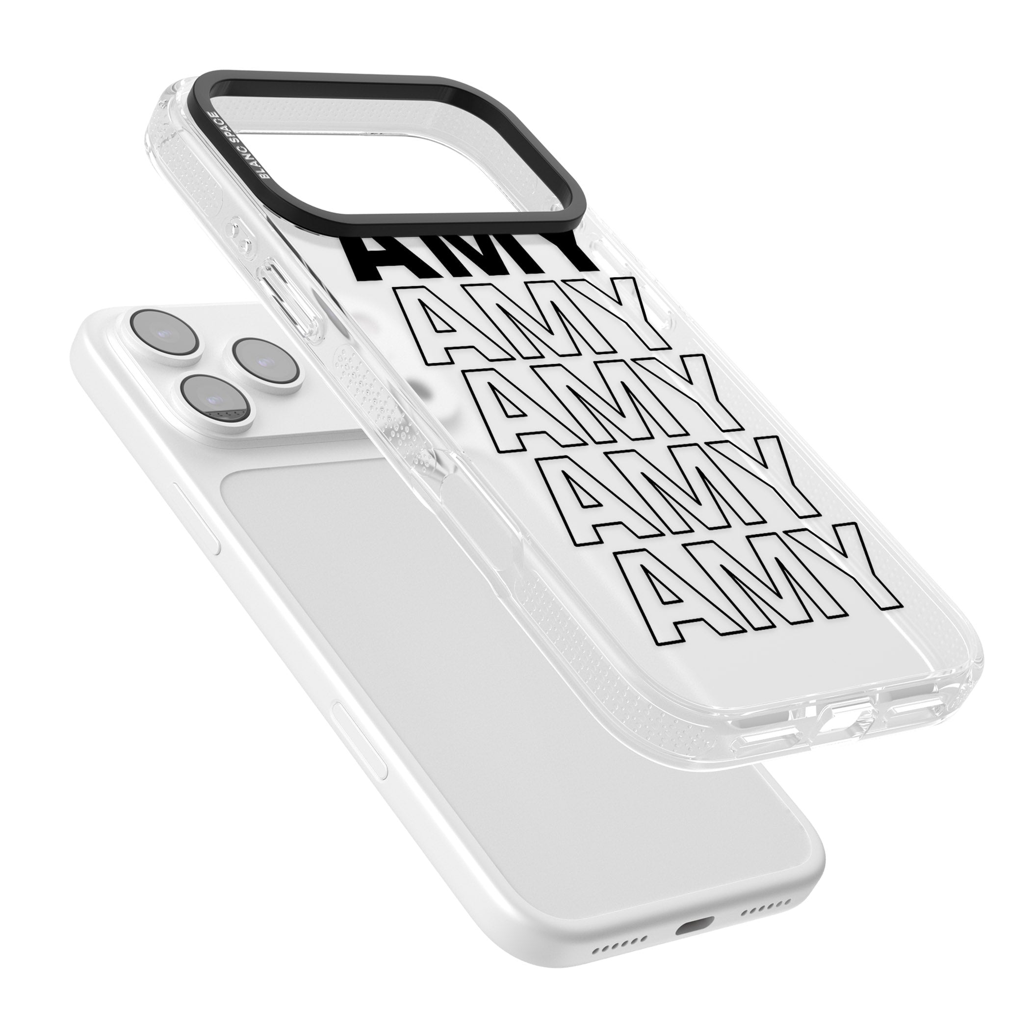 Personalised Bold Continous Name iPhone 17 Pro Impact Air Clear Phone Case Colours