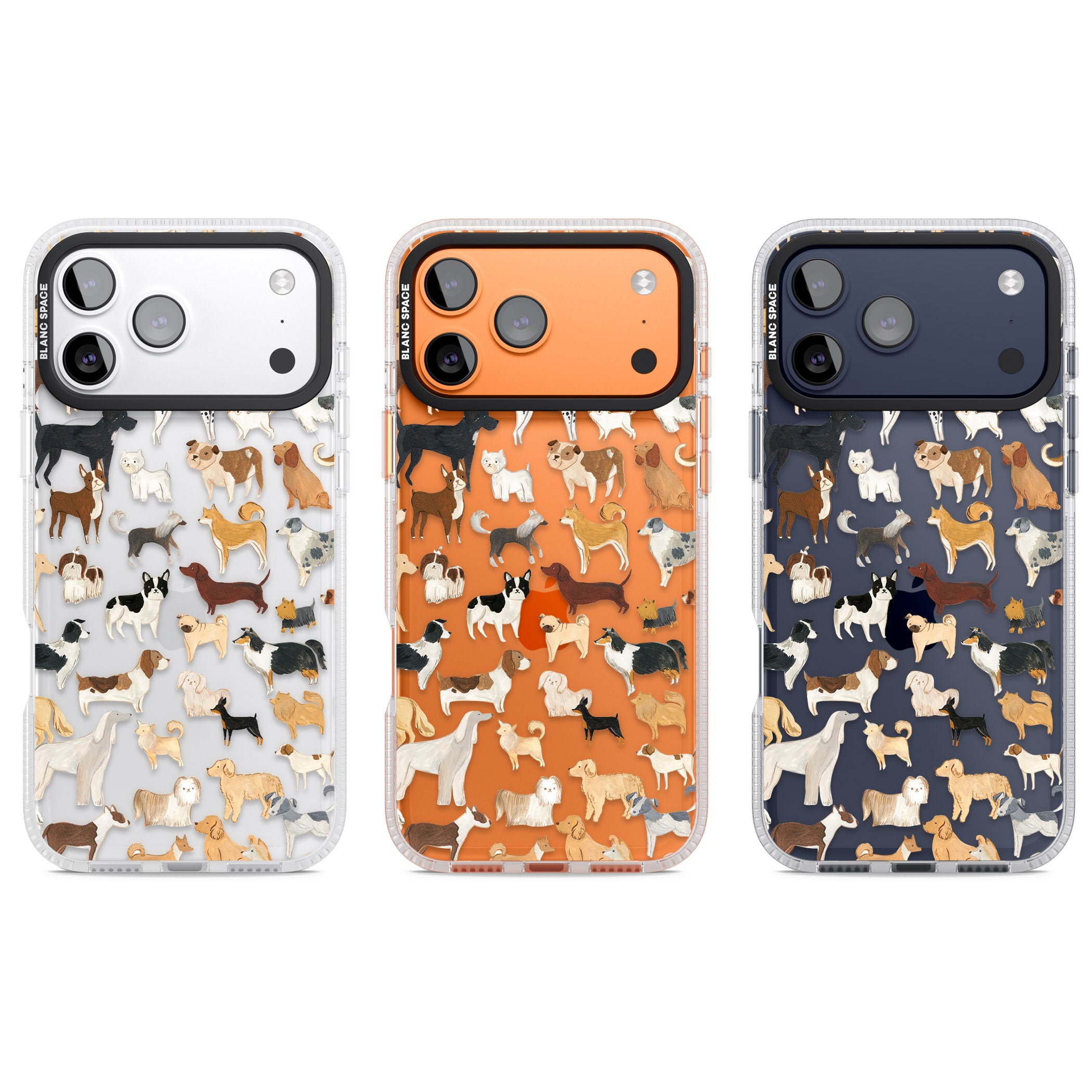 Hand Painted Dogs iPhone 17 Pro Impact Air Clear Phone Case APT Impact Protection