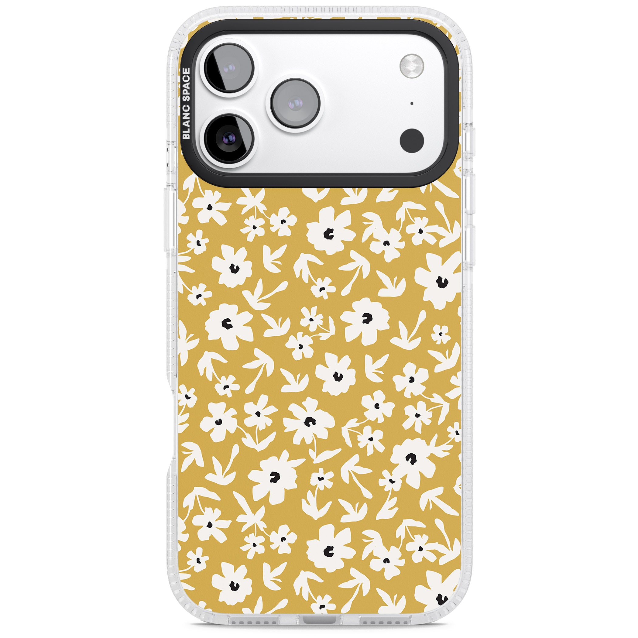 Mustard Floral iPhone 17 Pro Impact Air Clear Phone Case