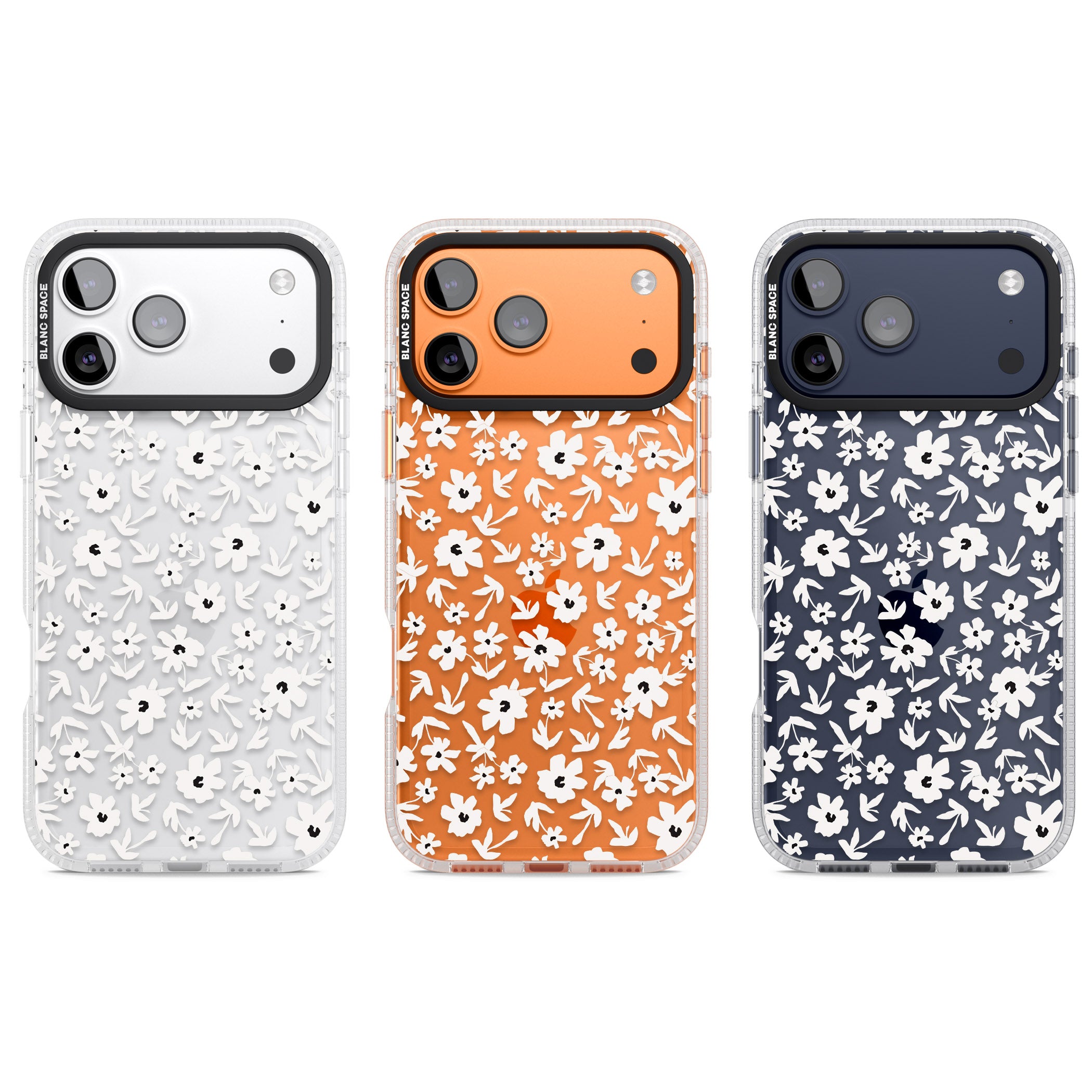 Monochrome Floral iPhone 17 Pro Impact Air Clear Phone Case APT Impact Protection