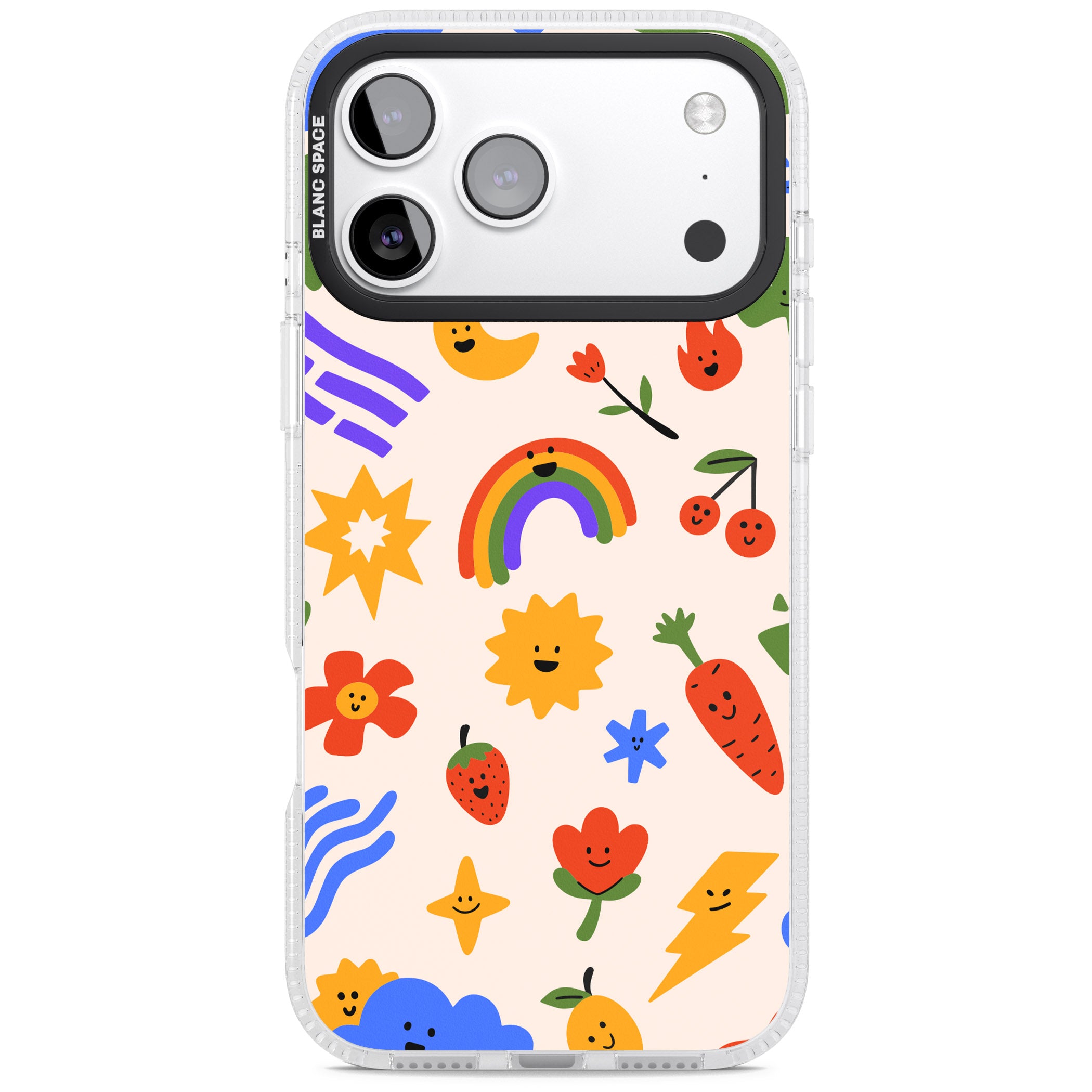 Playful Kawaii Icons iPhone 17 Pro Impact Air Clear Phone Case