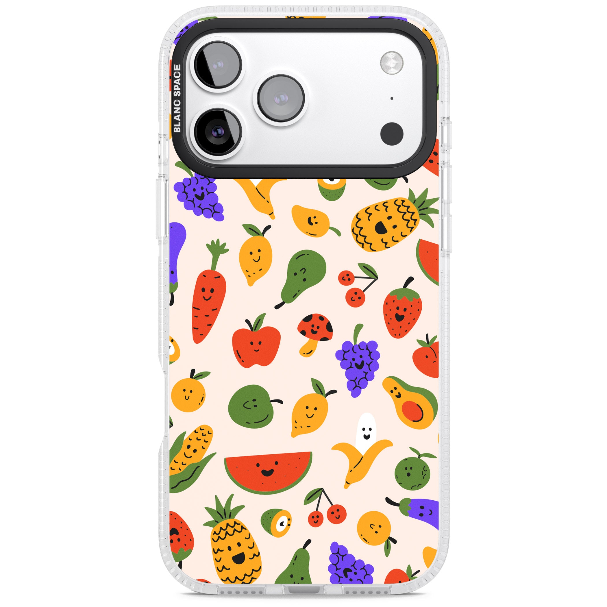 Kawaii Fruit iPhone 17 Pro Impact Air Clear Phone Case