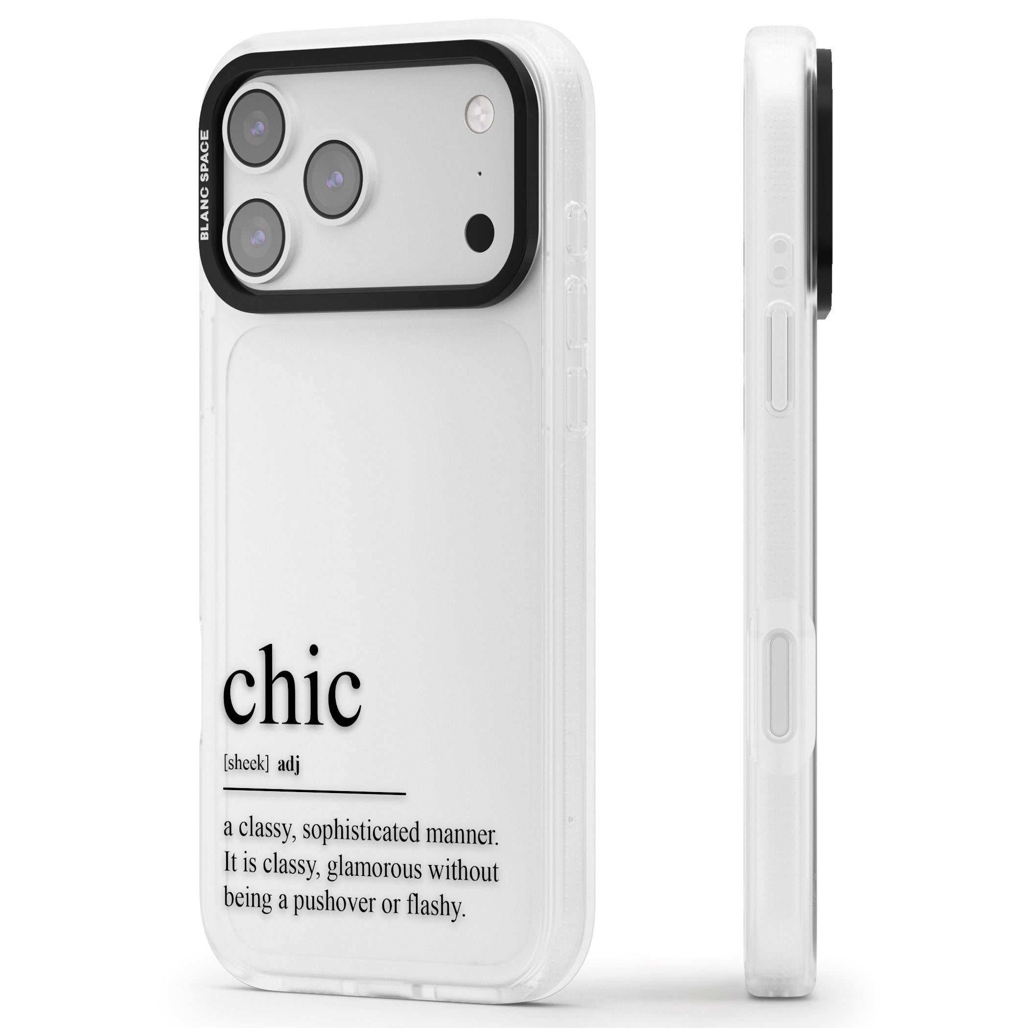 Chic iPhone 17 Pro Impact Air Clear Phone Case Side Profile