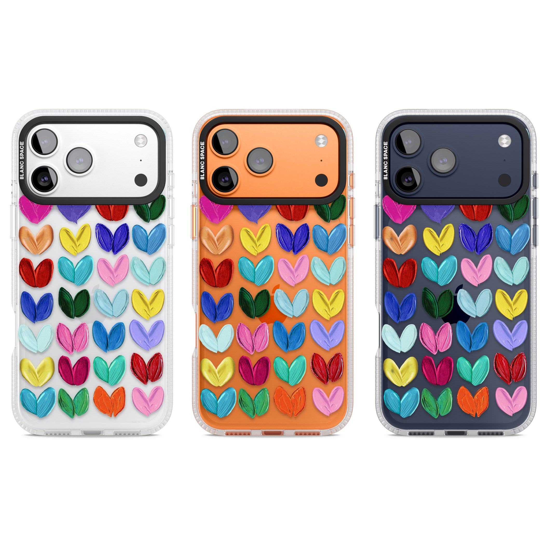 Oil Painted Hearts iPhone 17 Pro Impact Air Clear Phone Case APT Impact Protection