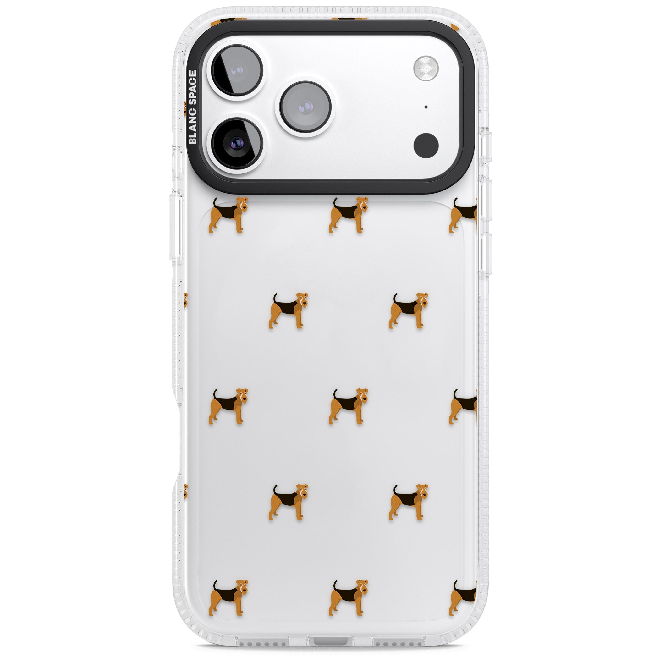 Airedale Terrier Dog Pattern iPhone 17 Pro Impact Air Clear Phone Case