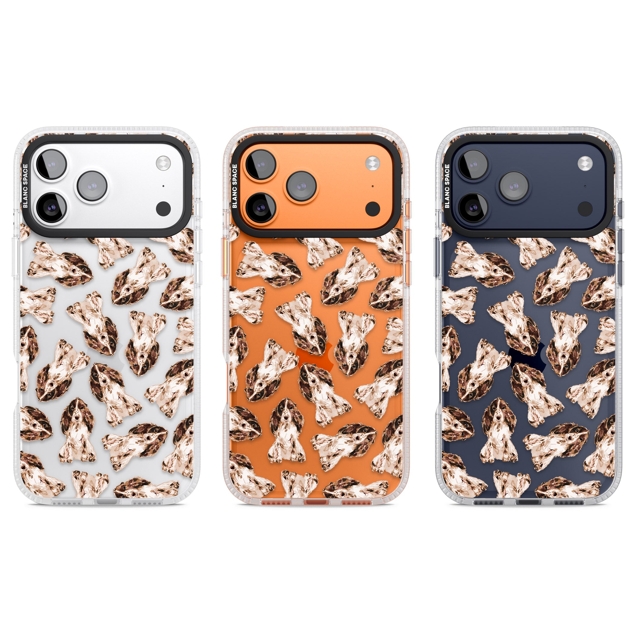 Cocker Spaniel (Brown) Watercolour Dog Pattern iPhone 17 Pro Impact Air Clear Phone Case APT Impact Protection