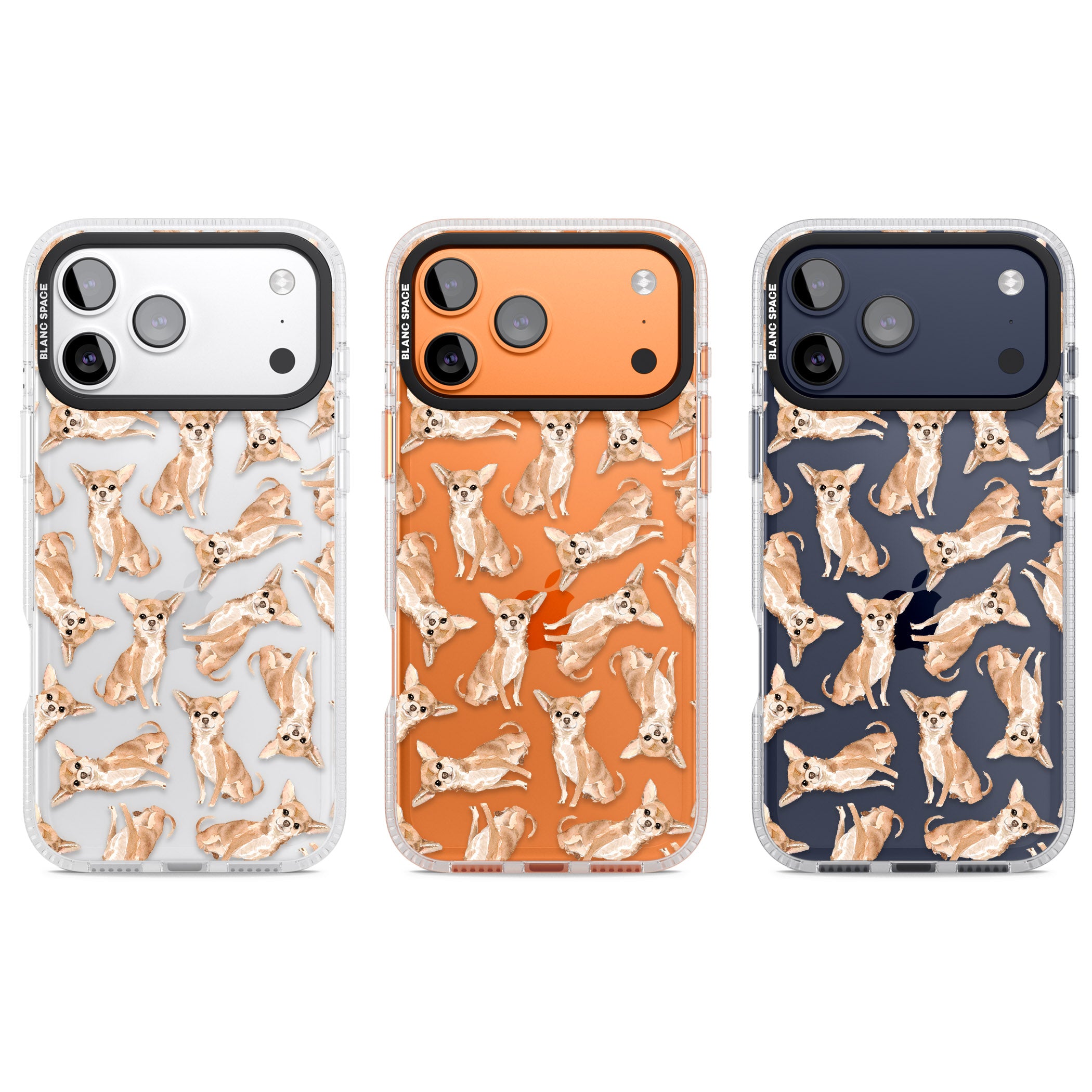 Chihuahua Watercolour Dog Pattern iPhone 17 Pro Impact Air Clear Phone Case APT Impact Protection