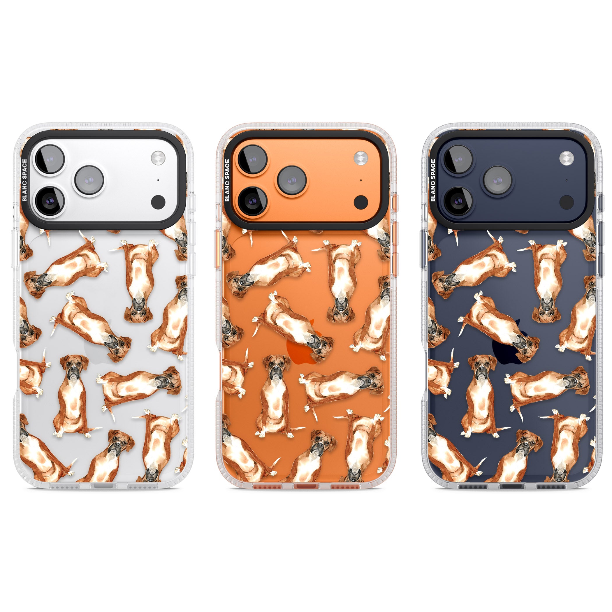 Boxer Watercolor Dog Pattern iPhone 17 Pro Impact Air Clear Phone Case APT Impact Protection