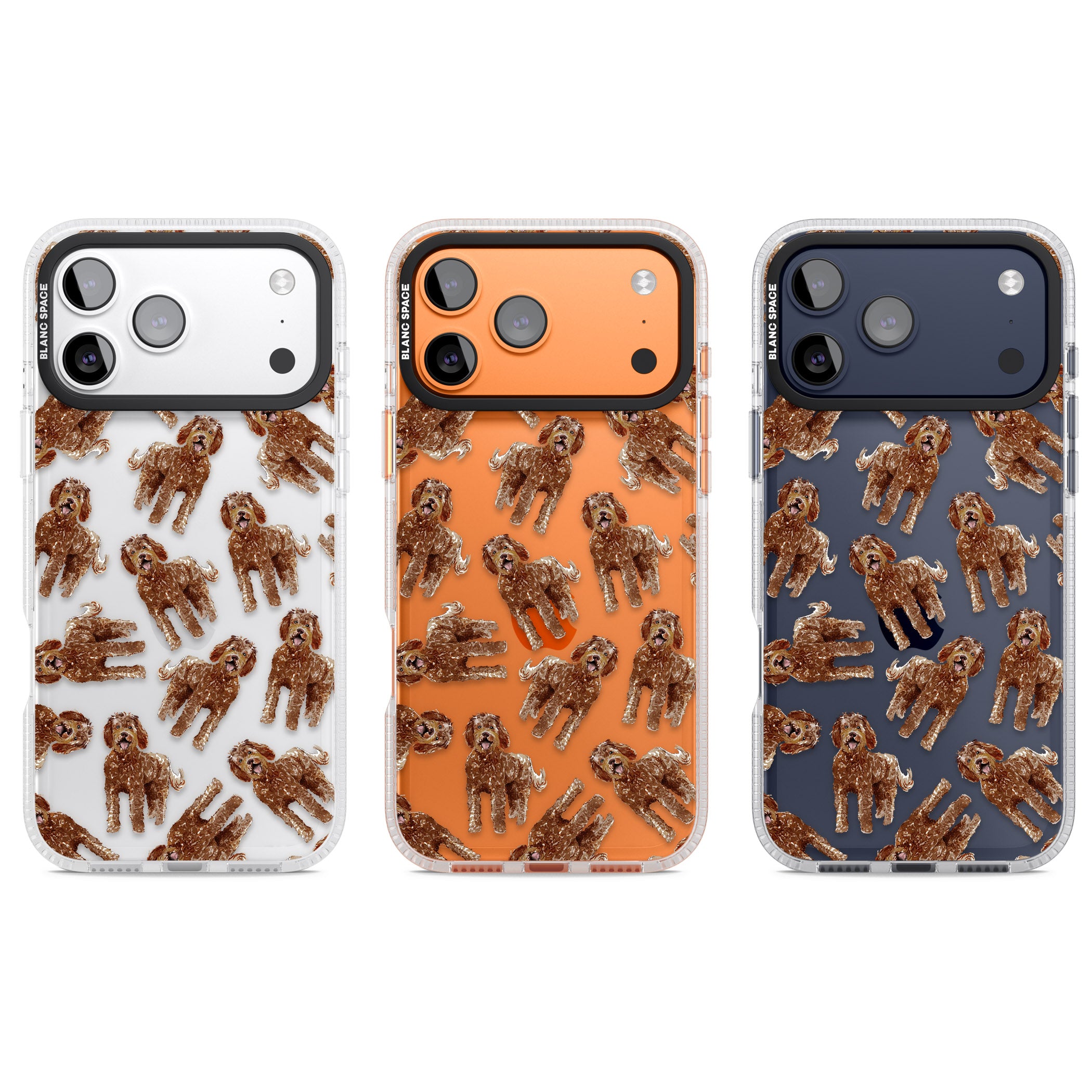 Labradoodle Brown Pattern iPhone 17 Pro Impact Air Clear Phone Case APT Impact Protection