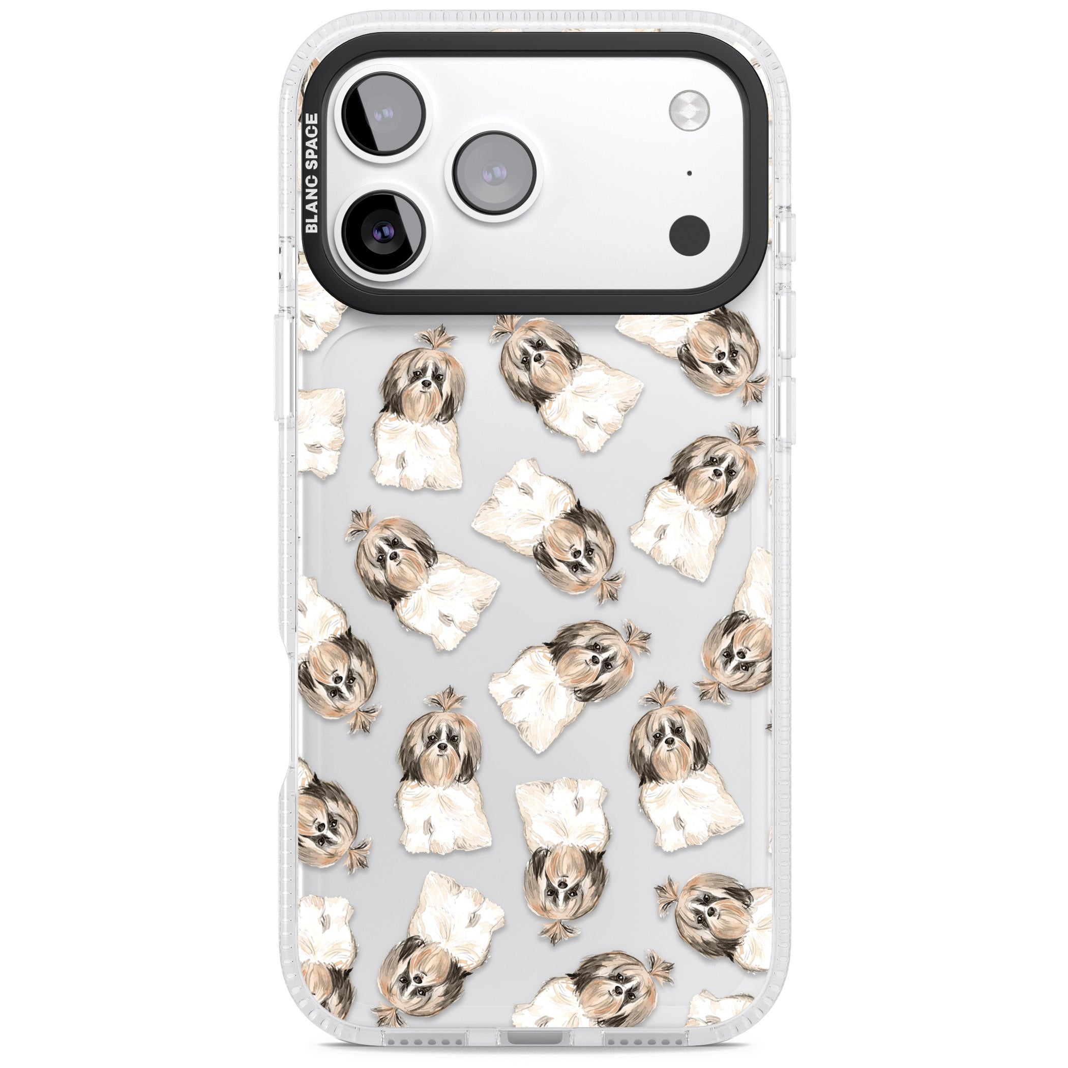 Shih Tzu Pattern Long Hair iPhone 17 Pro Impact Air Clear Phone Case