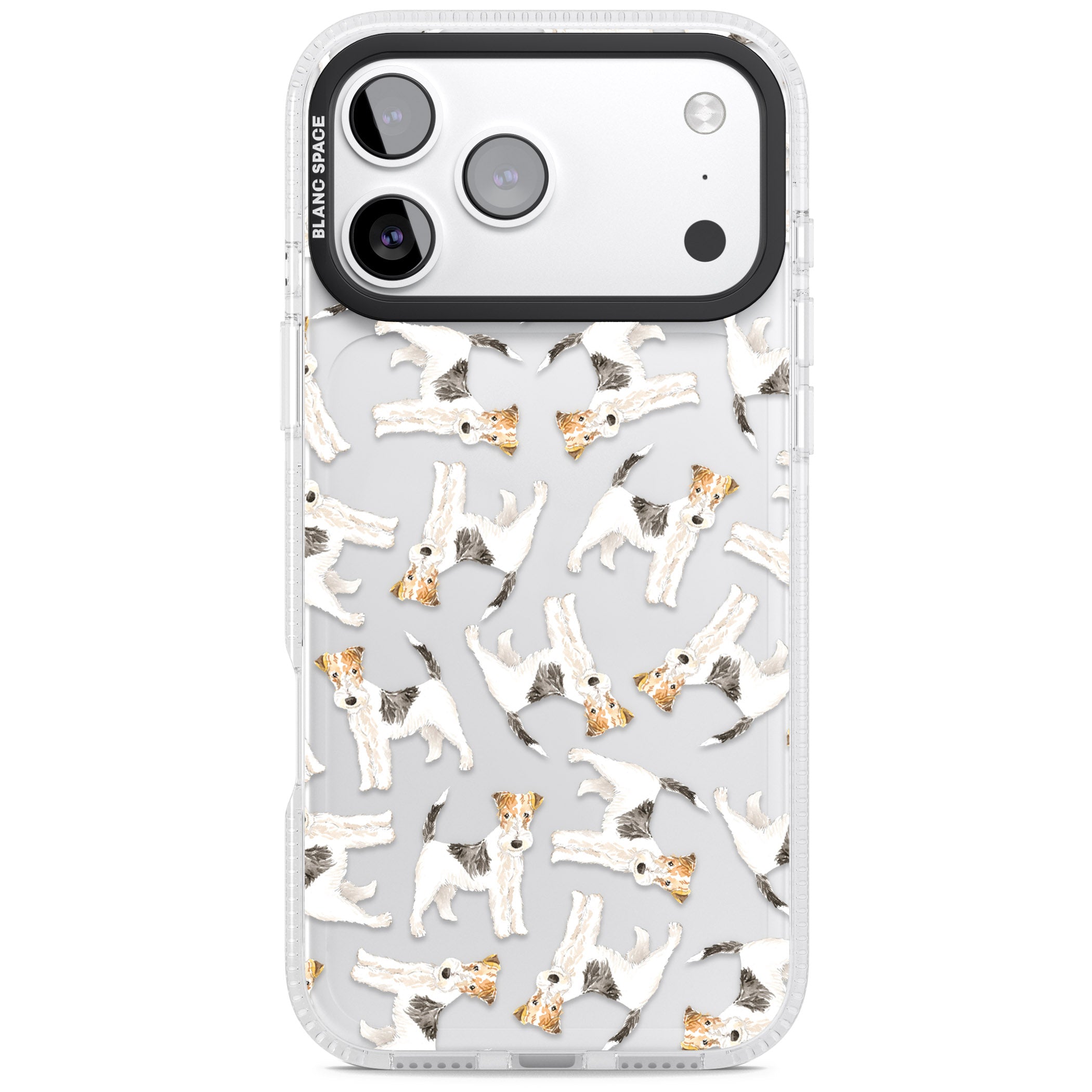 Wire Haired Fox Terrier Dog Pattern iPhone 17 Pro Impact Air Clear Phone Case