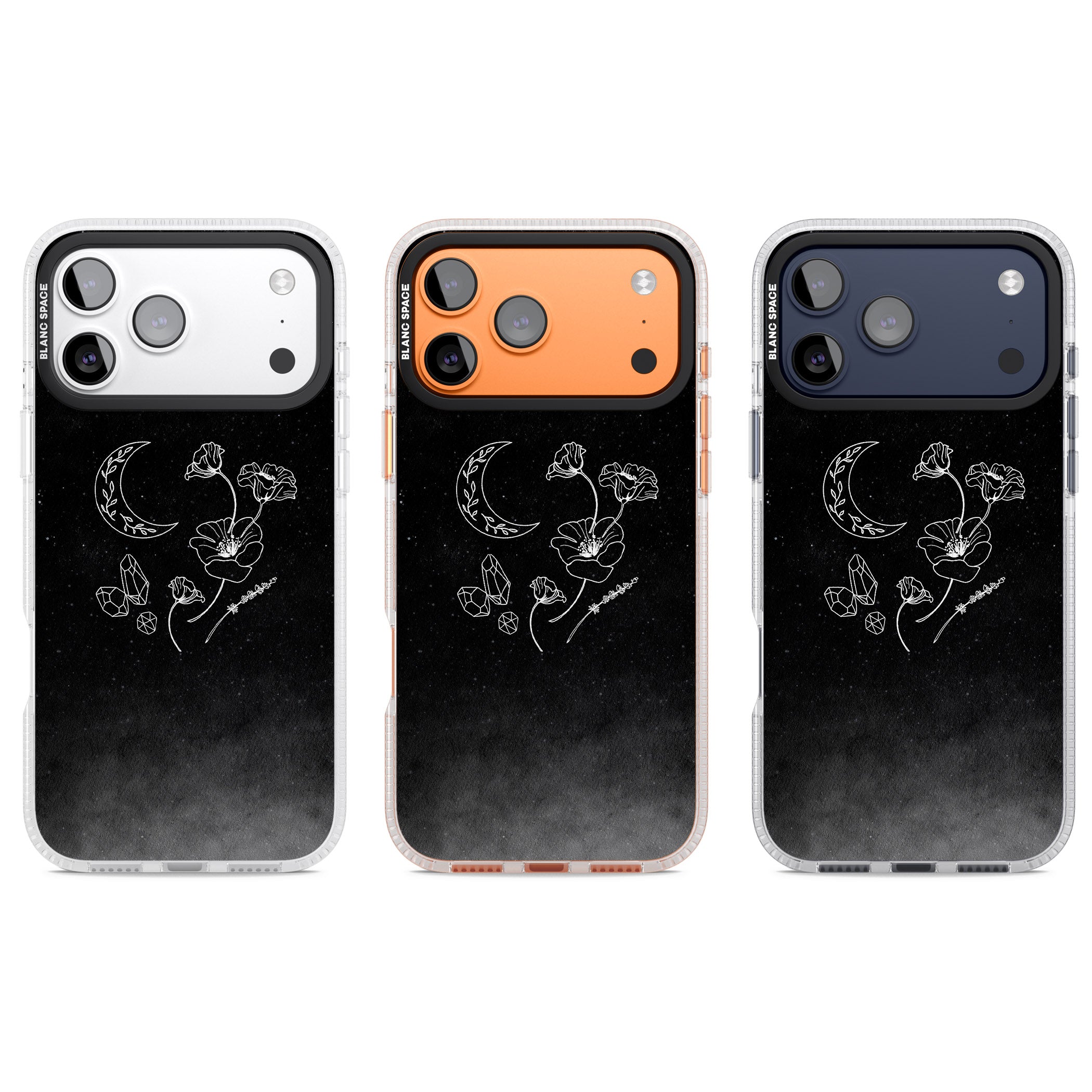 Midnight Moon Botanic iPhone 17 Pro Impact Air Clear Phone Case APT Impact Protection