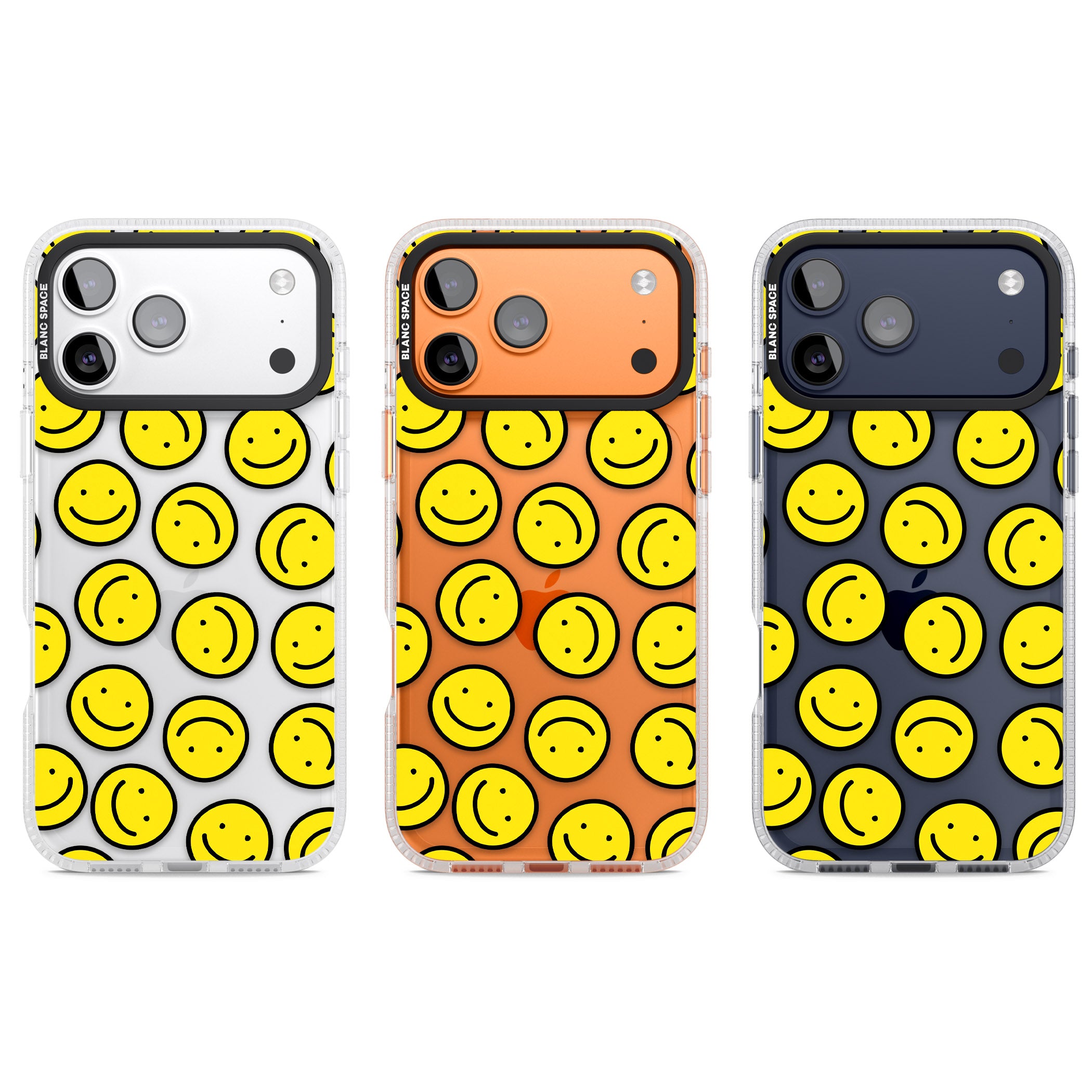 Smiley Face Pattern iPhone 17 Pro Impact Air Clear Phone Case APT Impact Protection