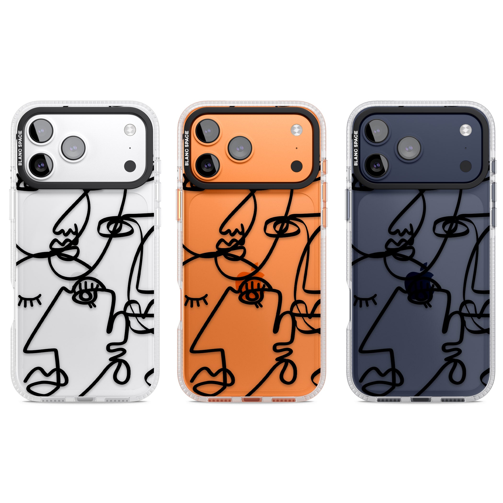 Abstract Line Art Black Clear iPhone 17 Pro Impact Air Clear Phone Case APT Impact Protection