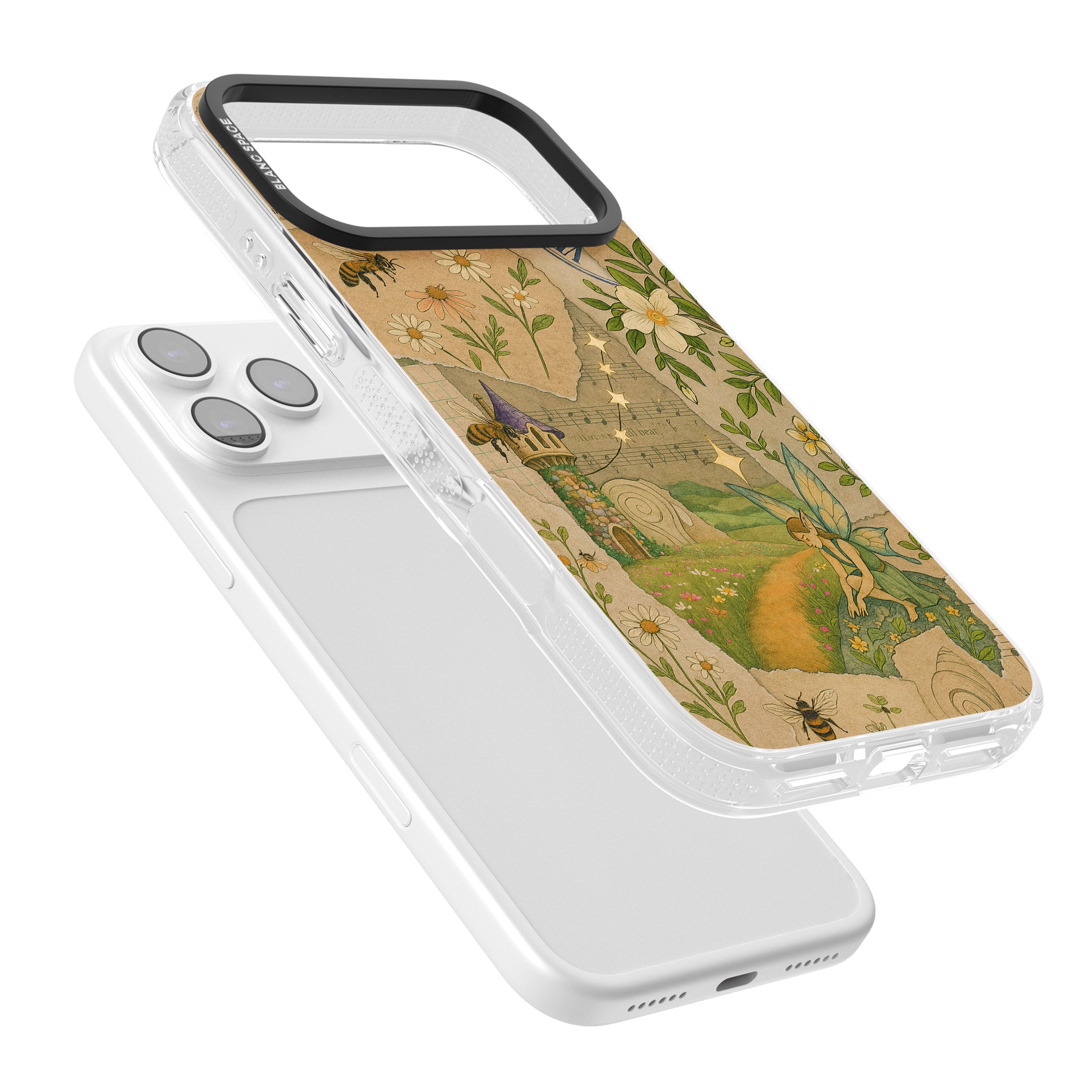 Floral Fairy Collage iPhone 17 Pro Impact Air Clear Phone Case Colours